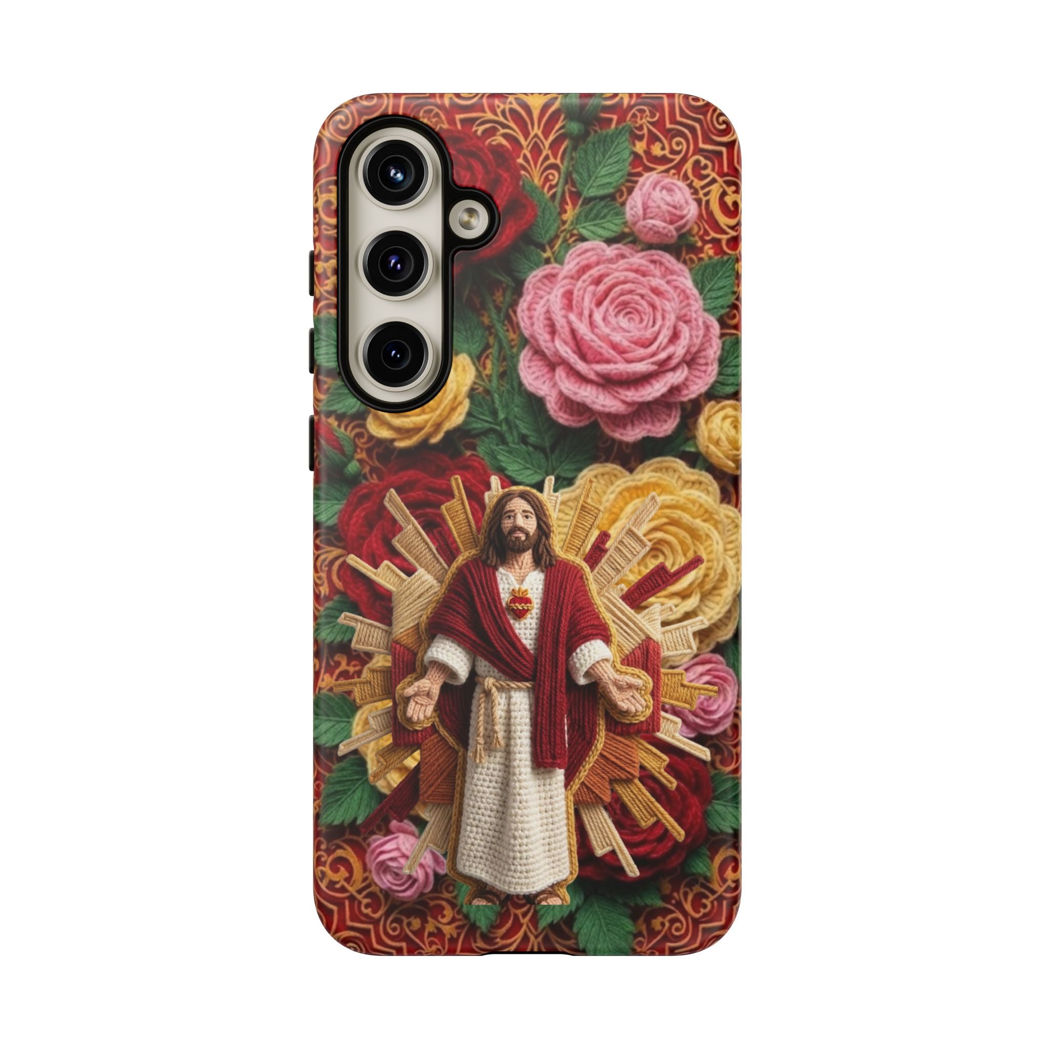 Jesus Resurrection faux-yarn phone case | Resurrection artwork phone case
