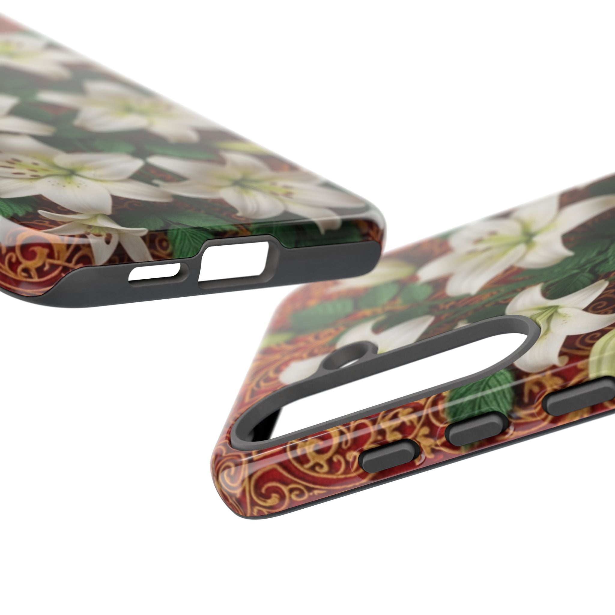 Luxury Lily Phone Case Elegant Floral Ornate Botanical Style Pristine White Bloom Motif Unique Accessory for iPhone Samsung Pixel Devices