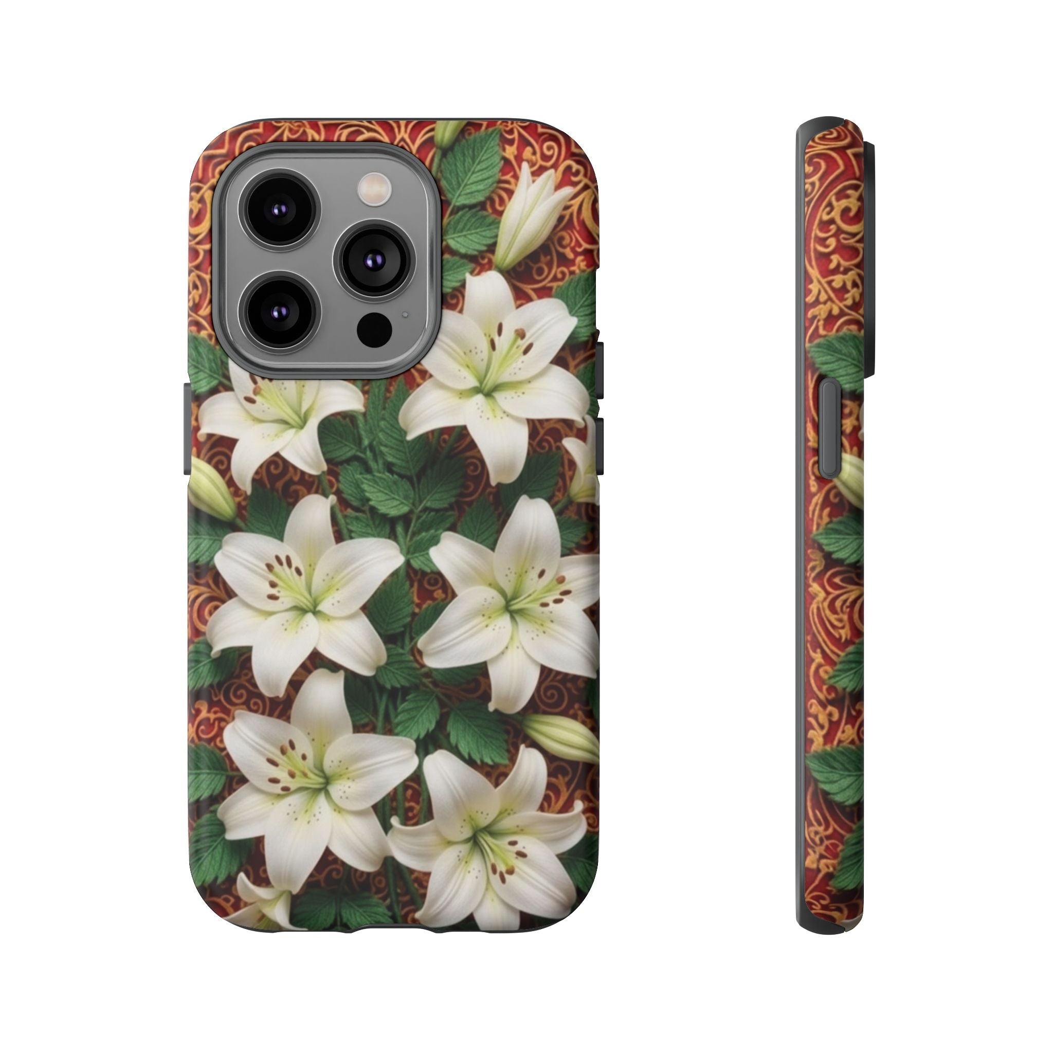 Luxury Lily Phone Case Elegant Floral Ornate Botanical Style Pristine White Bloom Motif Unique Accessory for iPhone Samsung Pixel Devices