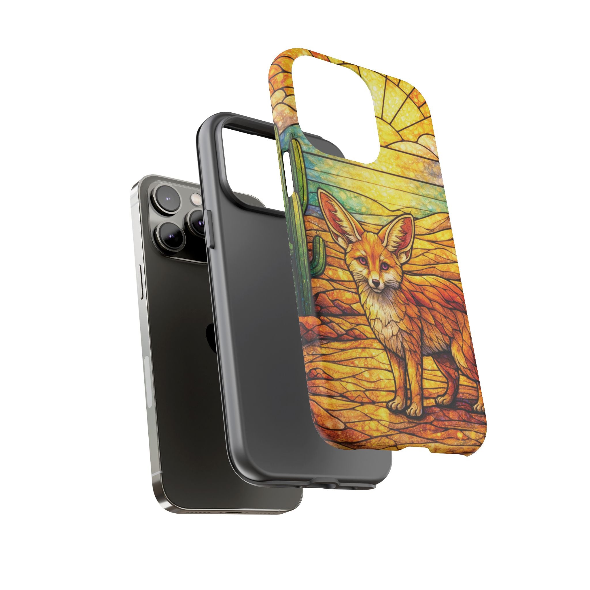 Desert Fox Stained Glass Phone Case — Galaxy & iPhone Pixel Compatible