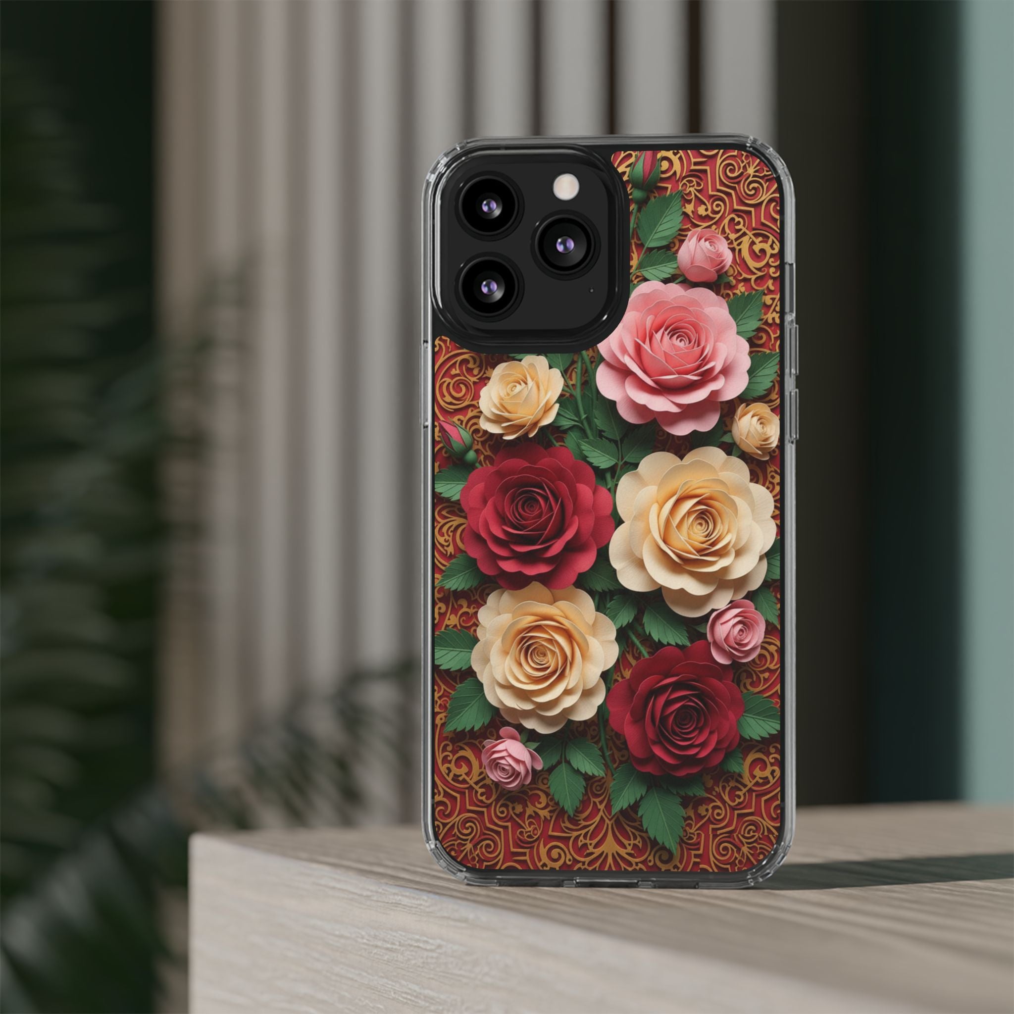 Cut-Paper Rose Bouquet Phone Case
