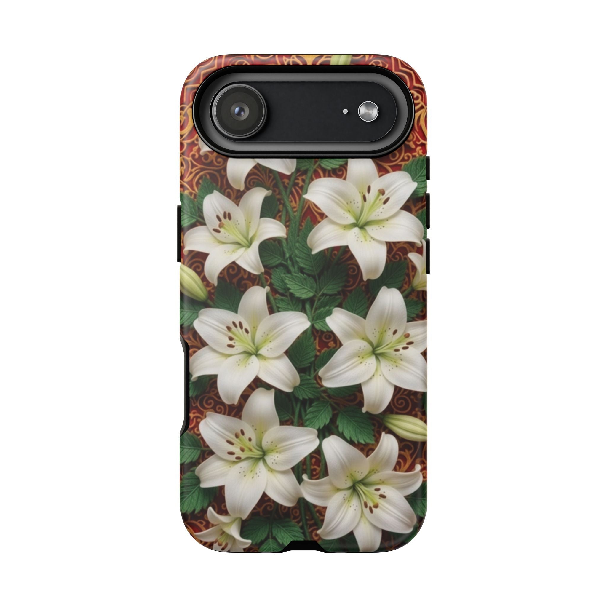Luxury Lily Phone Case Elegant Floral Ornate Botanical Style Pristine White Bloom Motif Unique Accessory for iPhone Samsung Pixel Devices