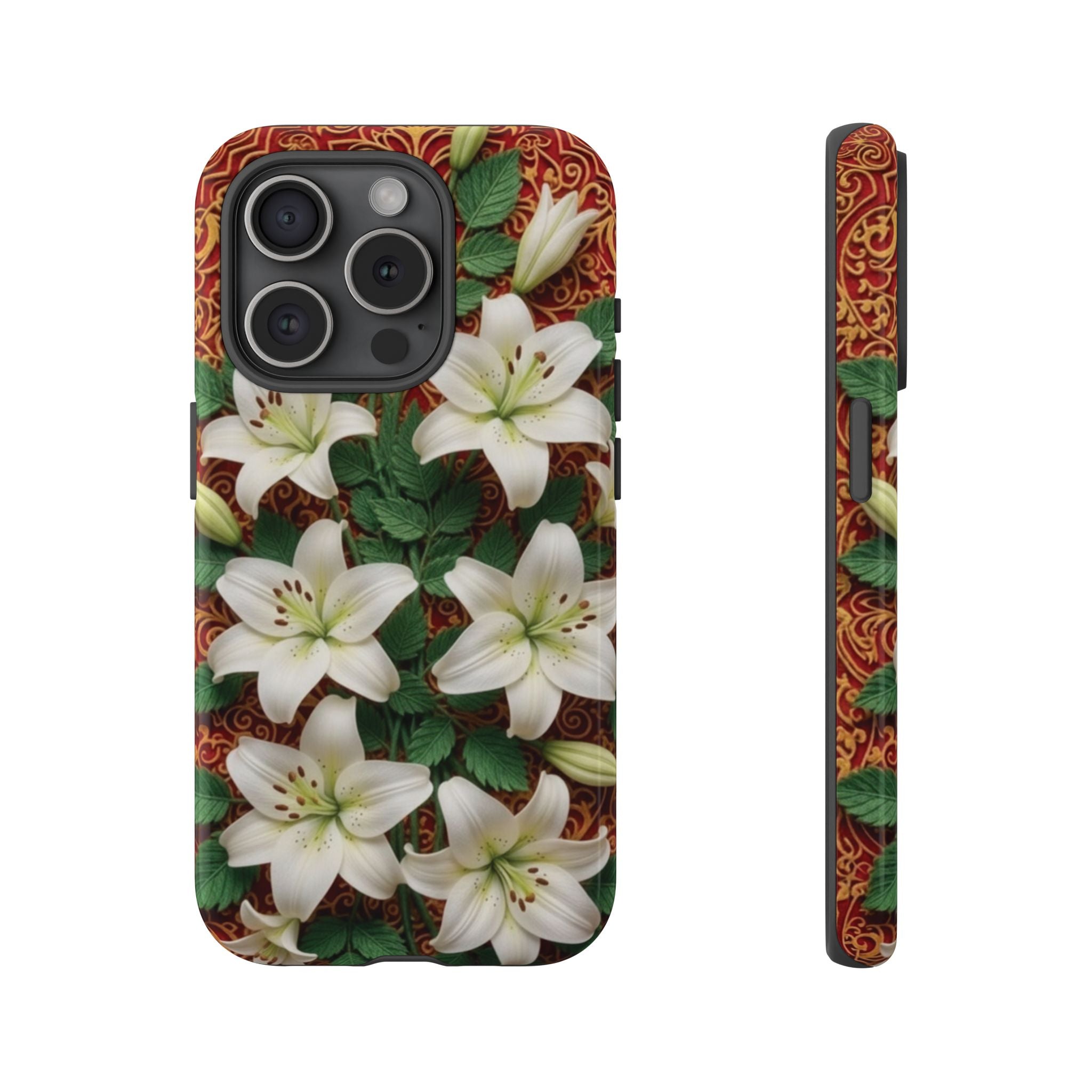 Luxury Lily Phone Case Elegant Floral Ornate Botanical Style Pristine White Bloom Motif Unique Accessory for iPhone Samsung Pixel Devices