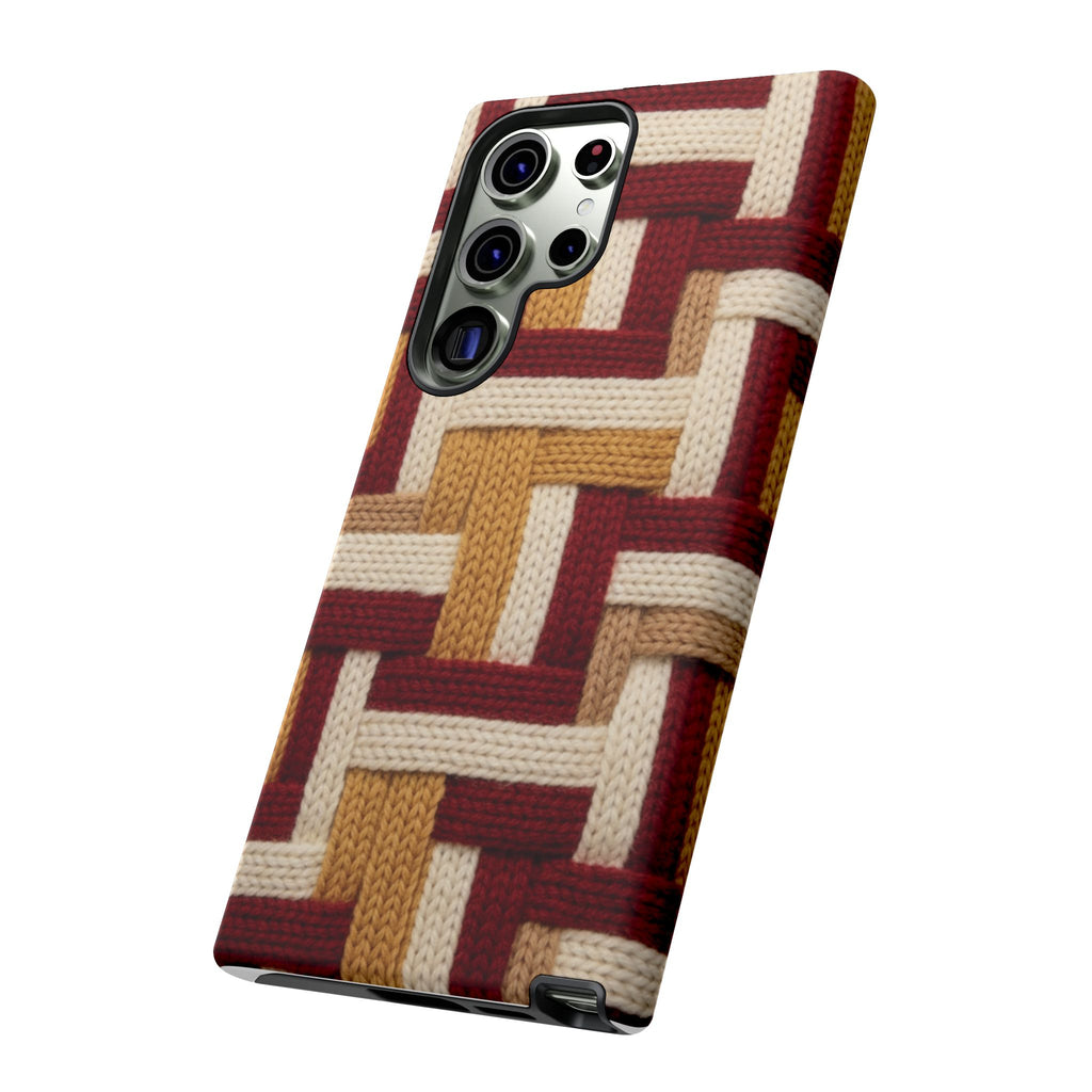 Yarn Pattern Phone Case Cozy Knit Texture Smartphone Protective Cover Elegant Design Mobile Device Cases for Samsung iPhone Pixel Models