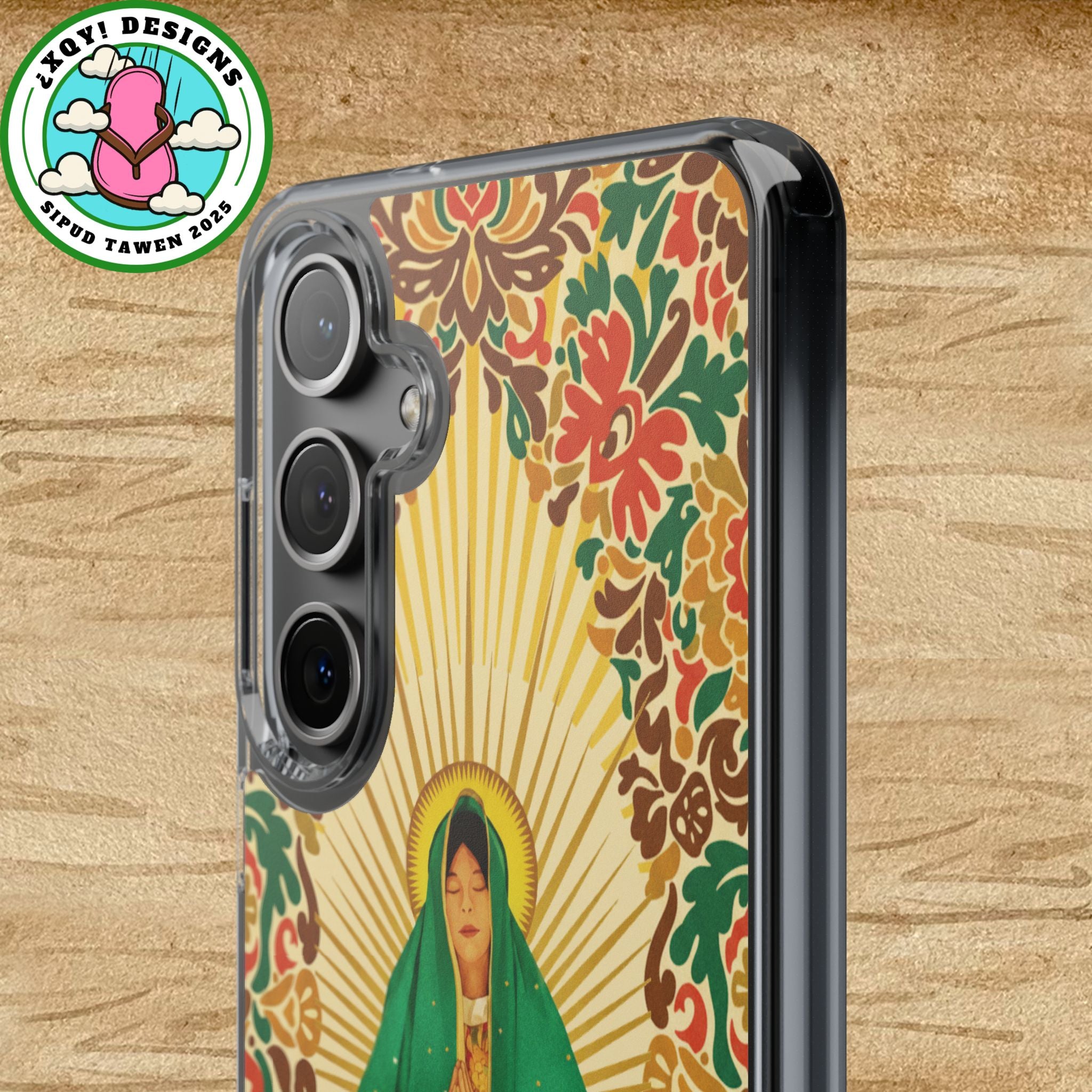 Virgin of Guadalupe Phone Case — Cut-Paper Style Religious Christian iPhone Samsung Pixel