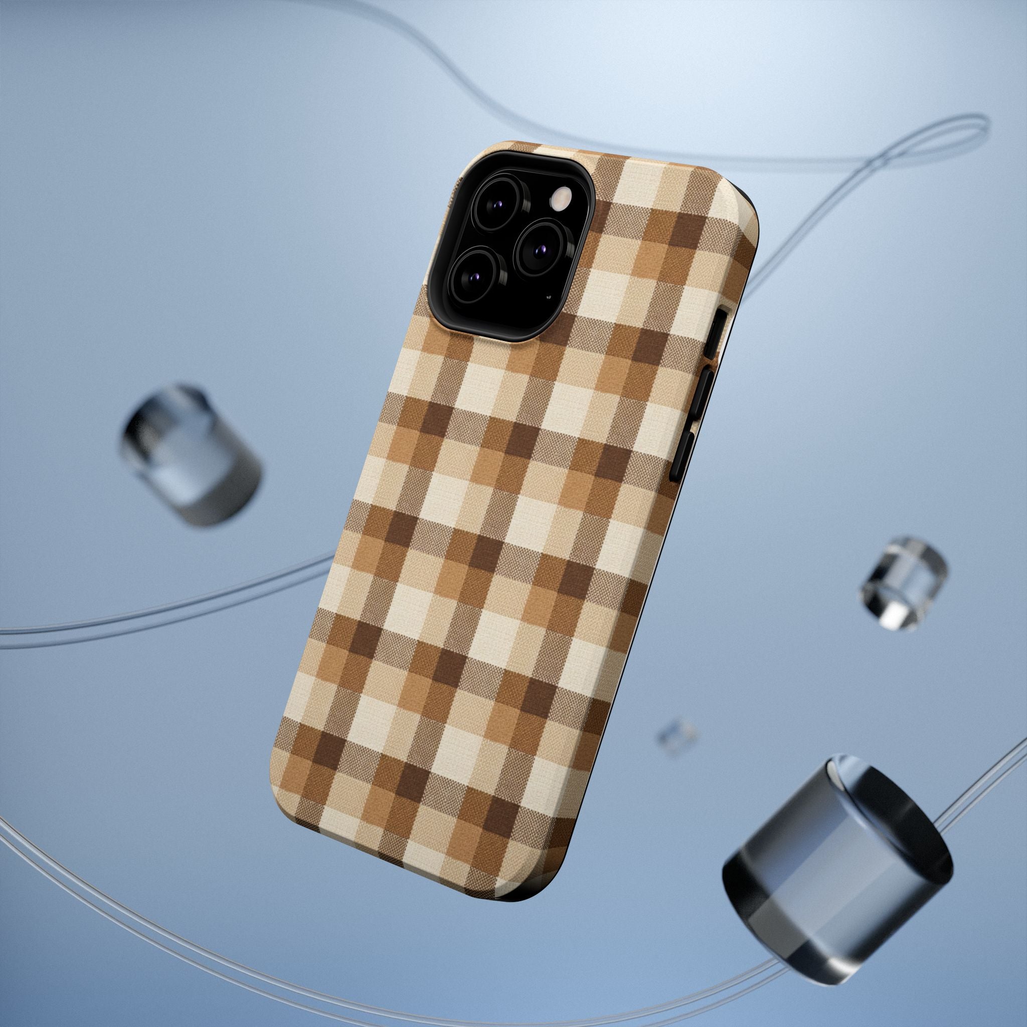 Brown Plaid Pattern Impact-Resistant Case | Checkered Phone Case