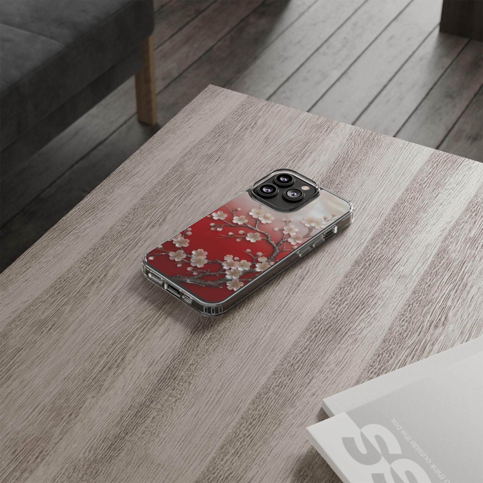 Mother of Pearl Floral Phone Case Elegant Sakura Design Asian Inspired Shell Inlay Artwork Japanese Blossom Decor Mobile Cover