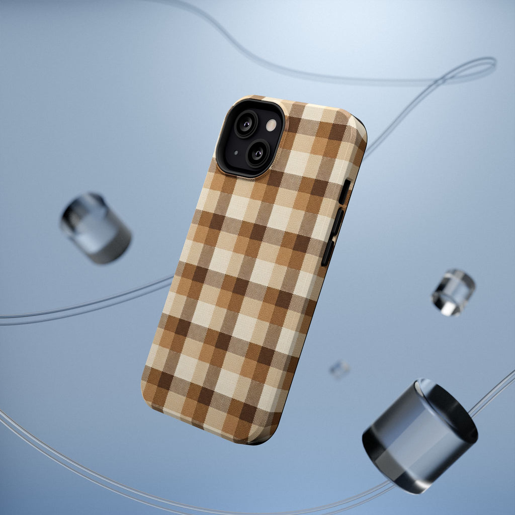 Brown Plaid Pattern Impact-Resistant Case | Checkered Phone Case