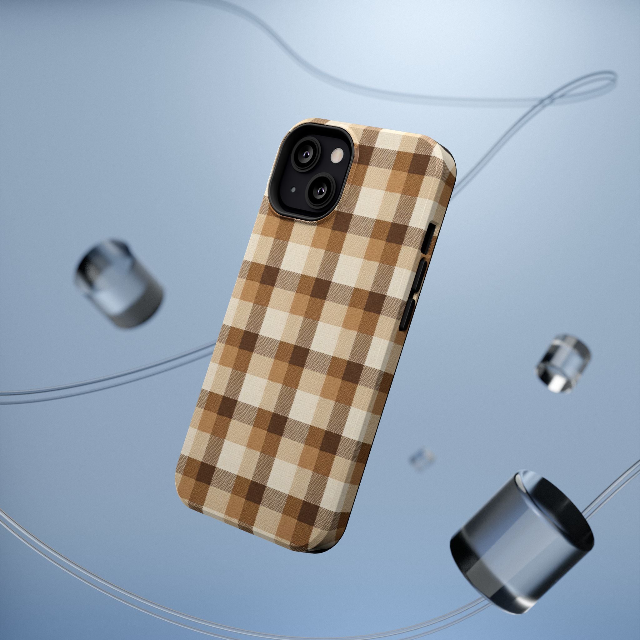 Brown Plaid Pattern Impact-Resistant Case | Checkered Phone Case