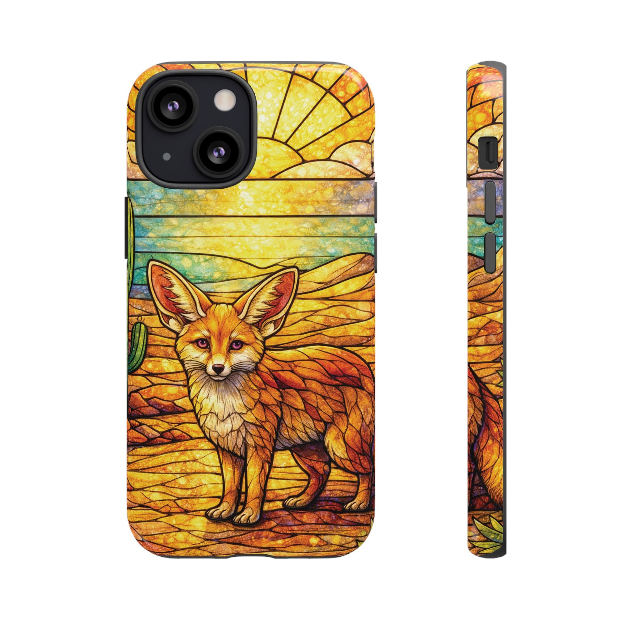 Desert Fox Stained Glass Phone Case — Galaxy & iPhone Pixel Compatible