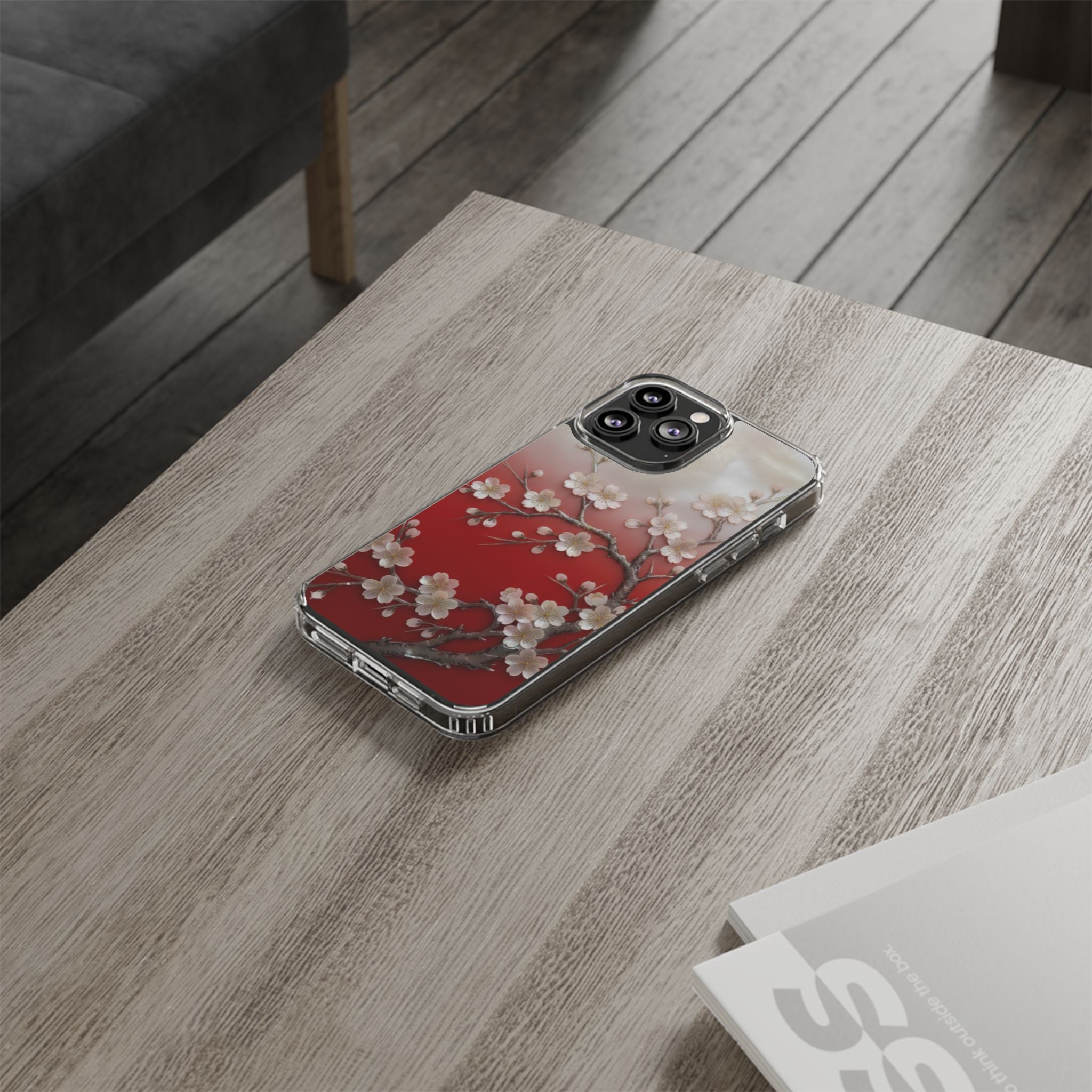 Mother of Pearl Floral Phone Case Elegant Sakura Design Asian Inspired Shell Inlay Artwork Japanese Blossom Decor Mobile Cover