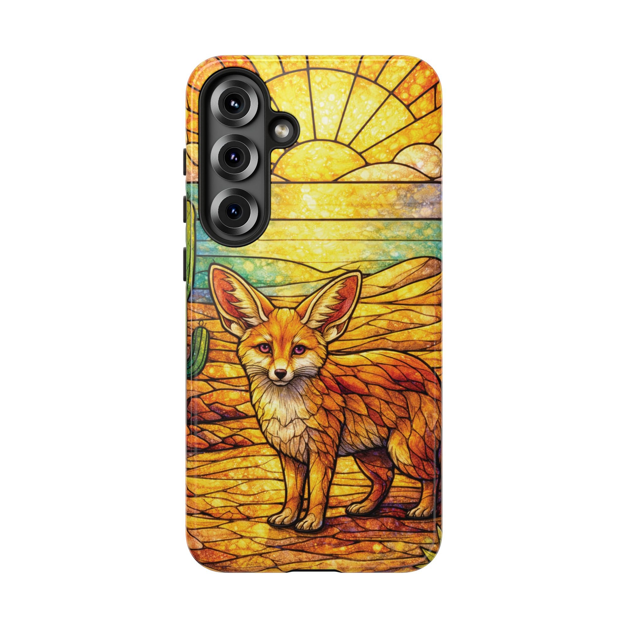 Desert Fox Stained Glass Phone Case — Galaxy & iPhone Pixel Compatible