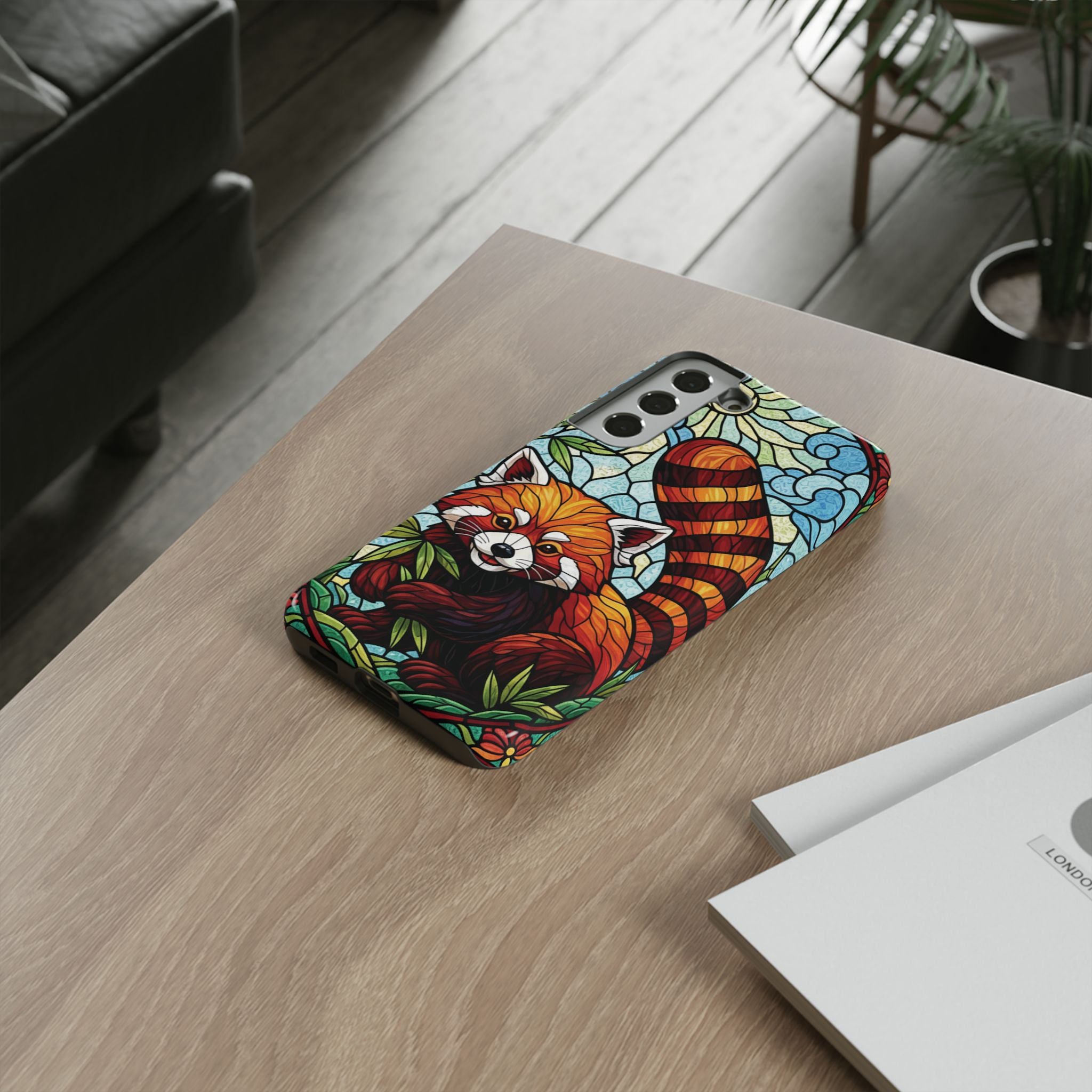 Red Panda Stained Glass Phone Case | Samsung iPhone Pixel