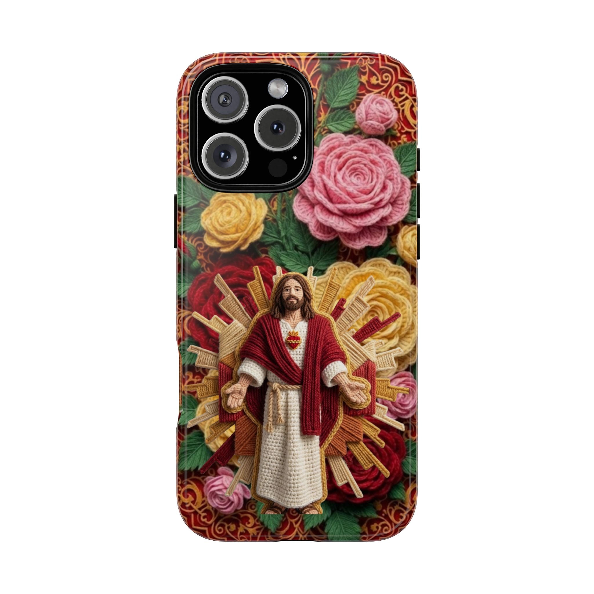 Jesus Resurrection faux-yarn phone case | Resurrection artwork phone case