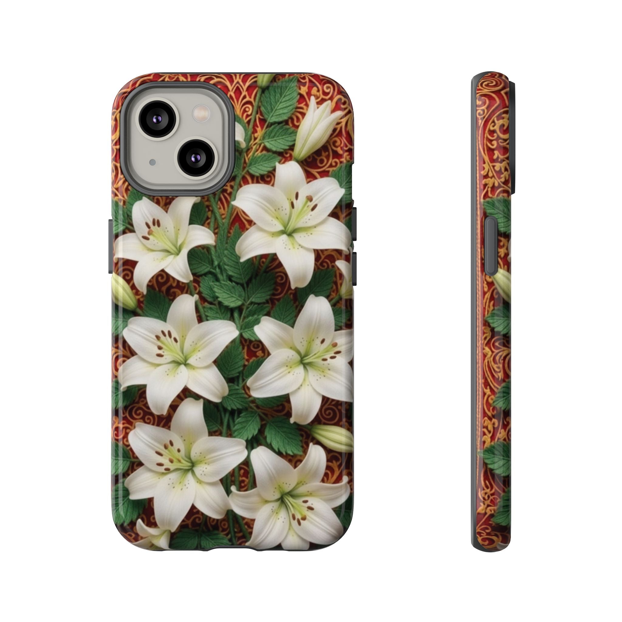 Luxury Lily Phone Case Elegant Floral Ornate Botanical Style Pristine White Bloom Motif Unique Accessory for iPhone Samsung Pixel Devices