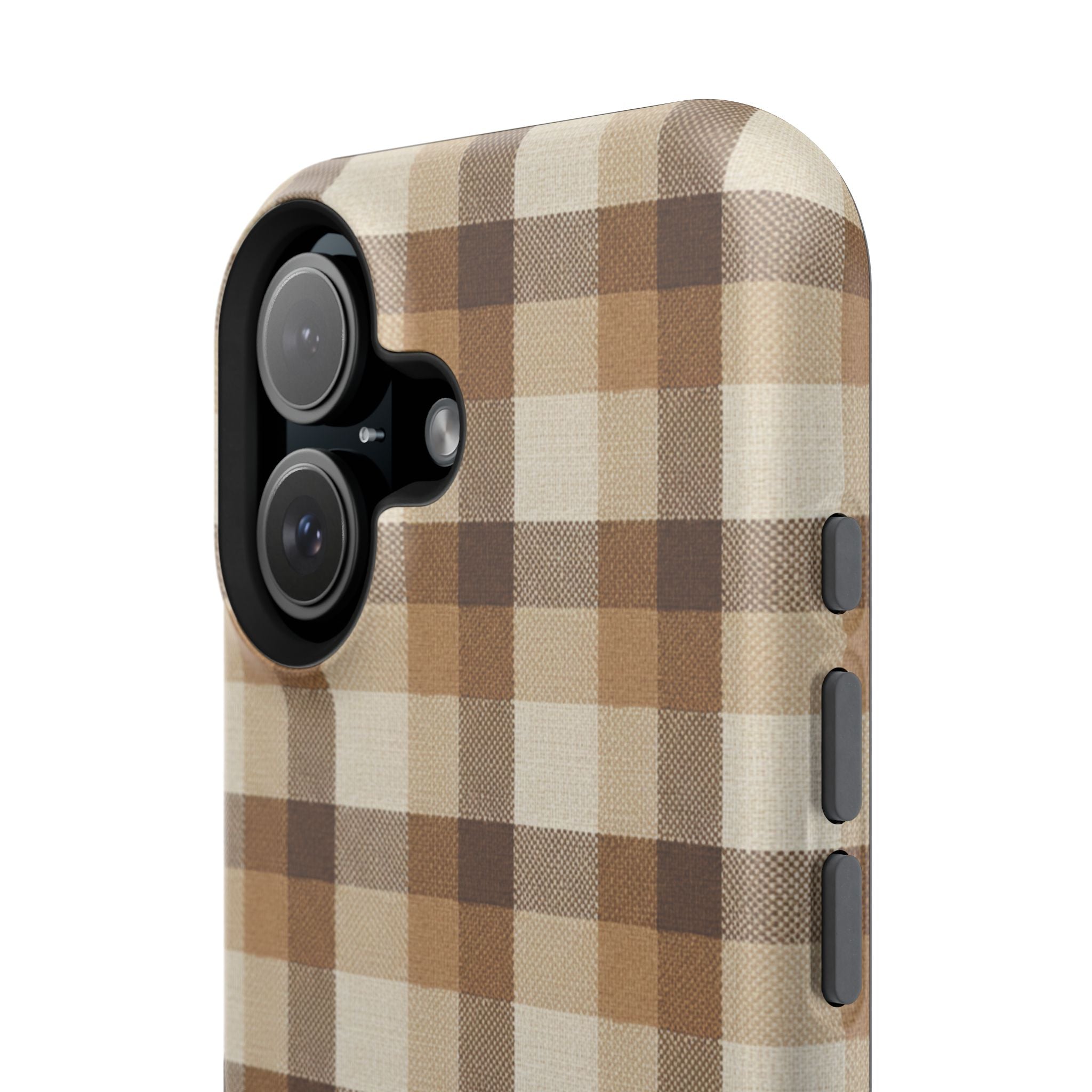 Brown Plaid Pattern Impact-Resistant Case | Checkered Phone Case