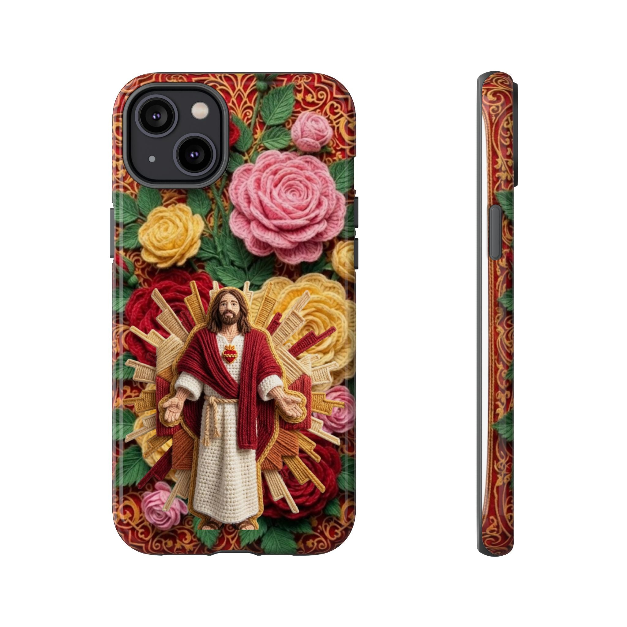 Jesus Resurrection faux-yarn phone case | Resurrection artwork phone case
