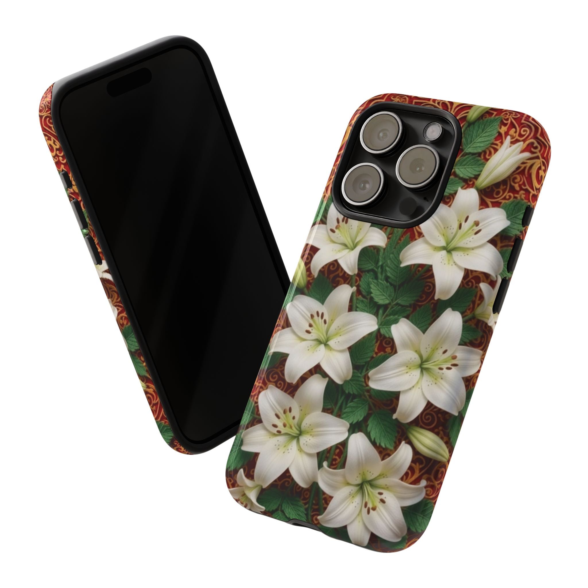 Luxury Lily Phone Case Elegant Floral Ornate Botanical Style Pristine White Bloom Motif Unique Accessory for iPhone Samsung Pixel Devices