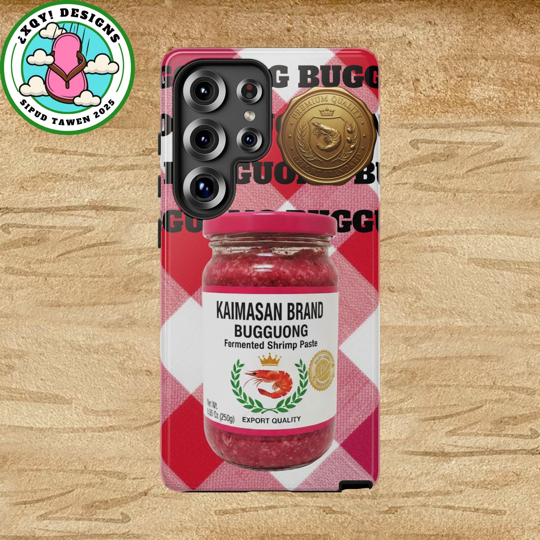 Red Gingham Phone Case Filipino Food Lover Gingham Pattern Phone Accessory Foodie Philippine Cuisine Lover Gift for Foodies