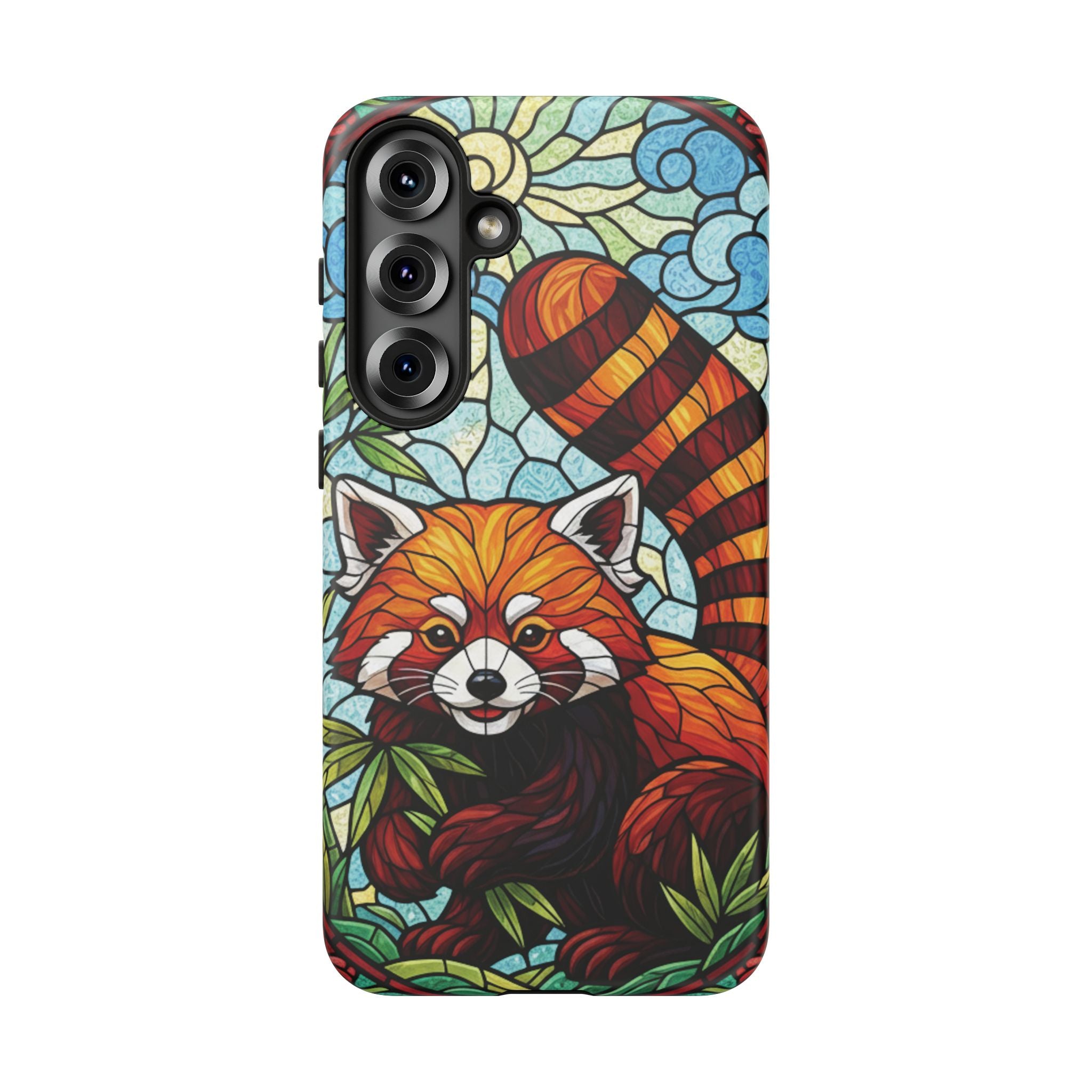 Red Panda Stained Glass Phone Case | Samsung iPhone Pixel