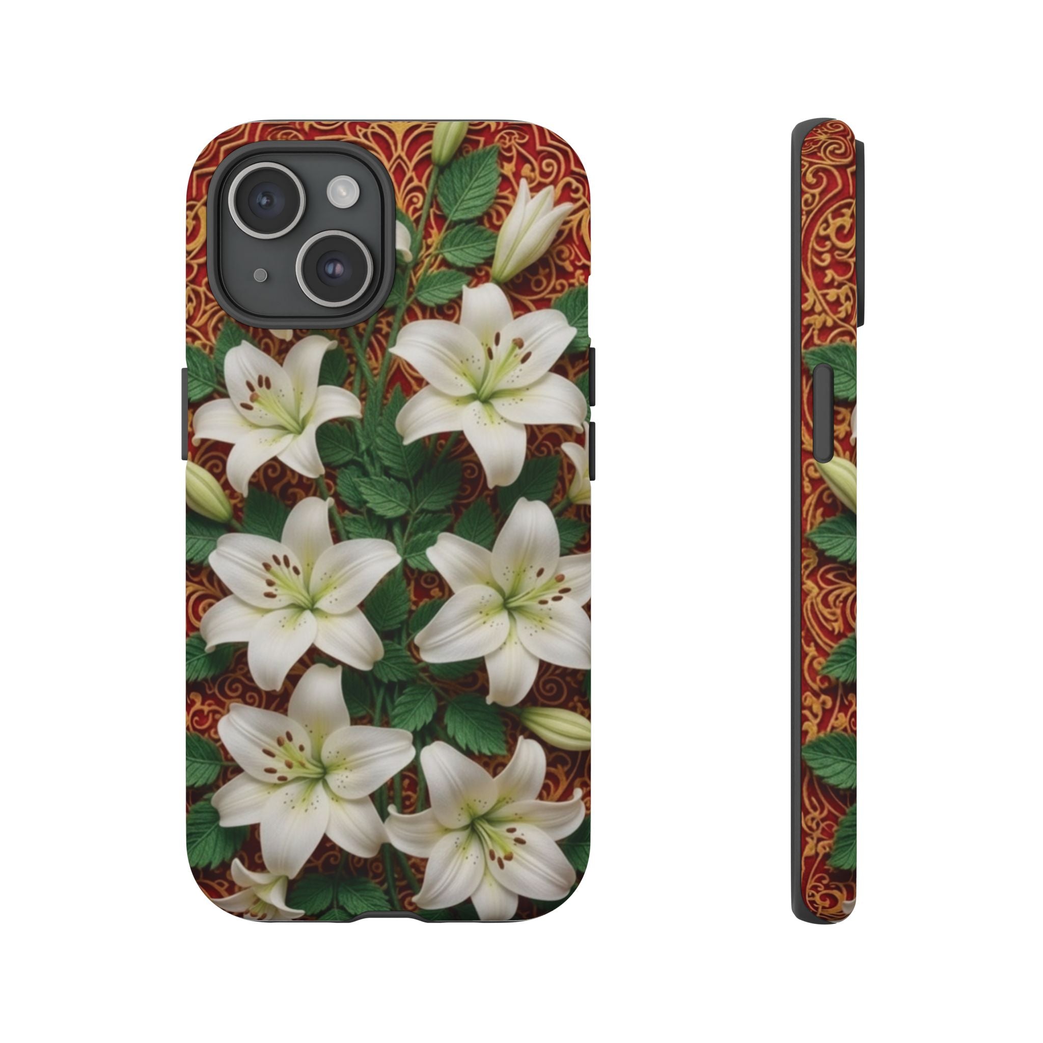 Luxury Lily Phone Case Elegant Floral Ornate Botanical Style Pristine White Bloom Motif Unique Accessory for iPhone Samsung Pixel Devices