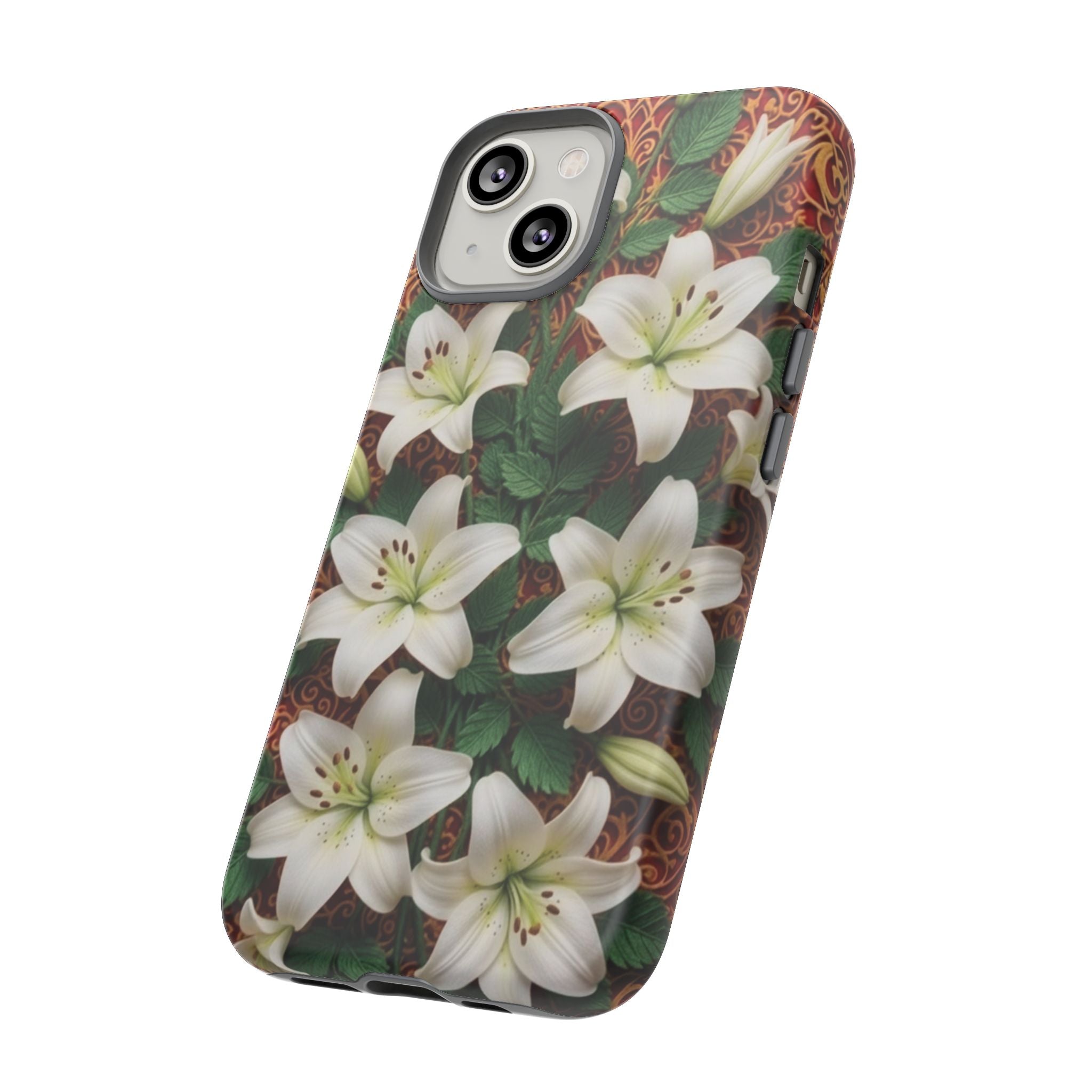 Luxury Lily Phone Case Elegant Floral Ornate Botanical Style Pristine White Bloom Motif Unique Accessory for iPhone Samsung Pixel Devices