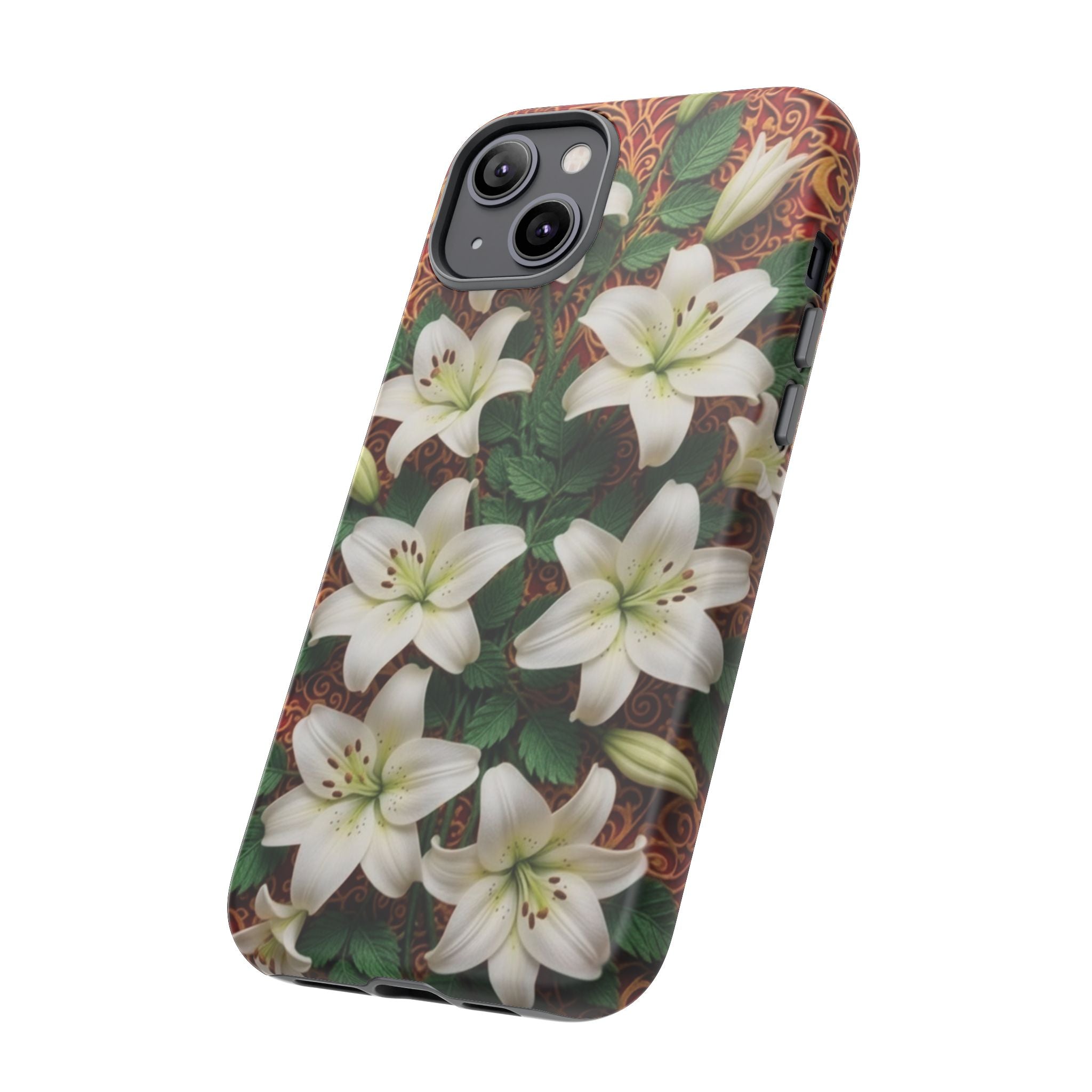 Luxury Lily Phone Case Elegant Floral Ornate Botanical Style Pristine White Bloom Motif Unique Accessory for iPhone Samsung Pixel Devices