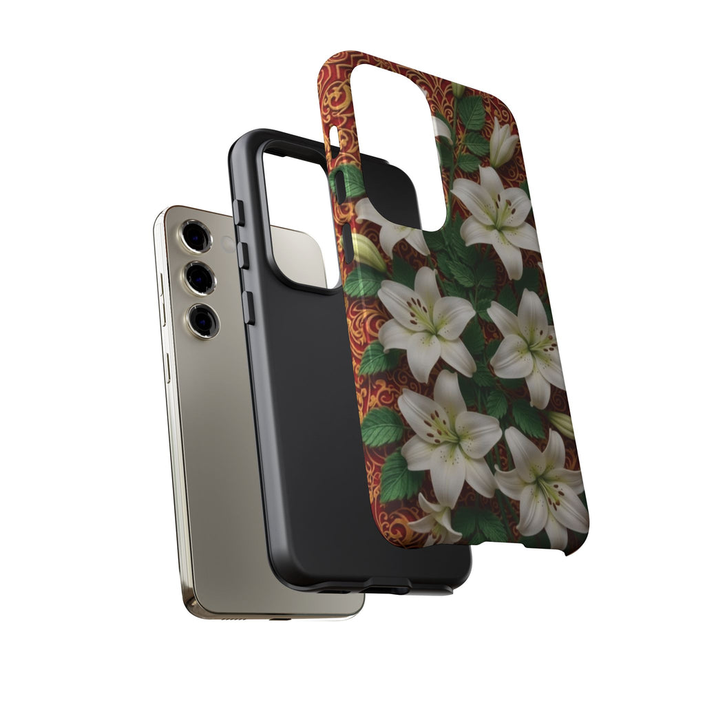 Luxury Lily Phone Case Elegant Floral Ornate Botanical Style Pristine White Bloom Motif Unique Accessory for iPhone Samsung Pixel Devices