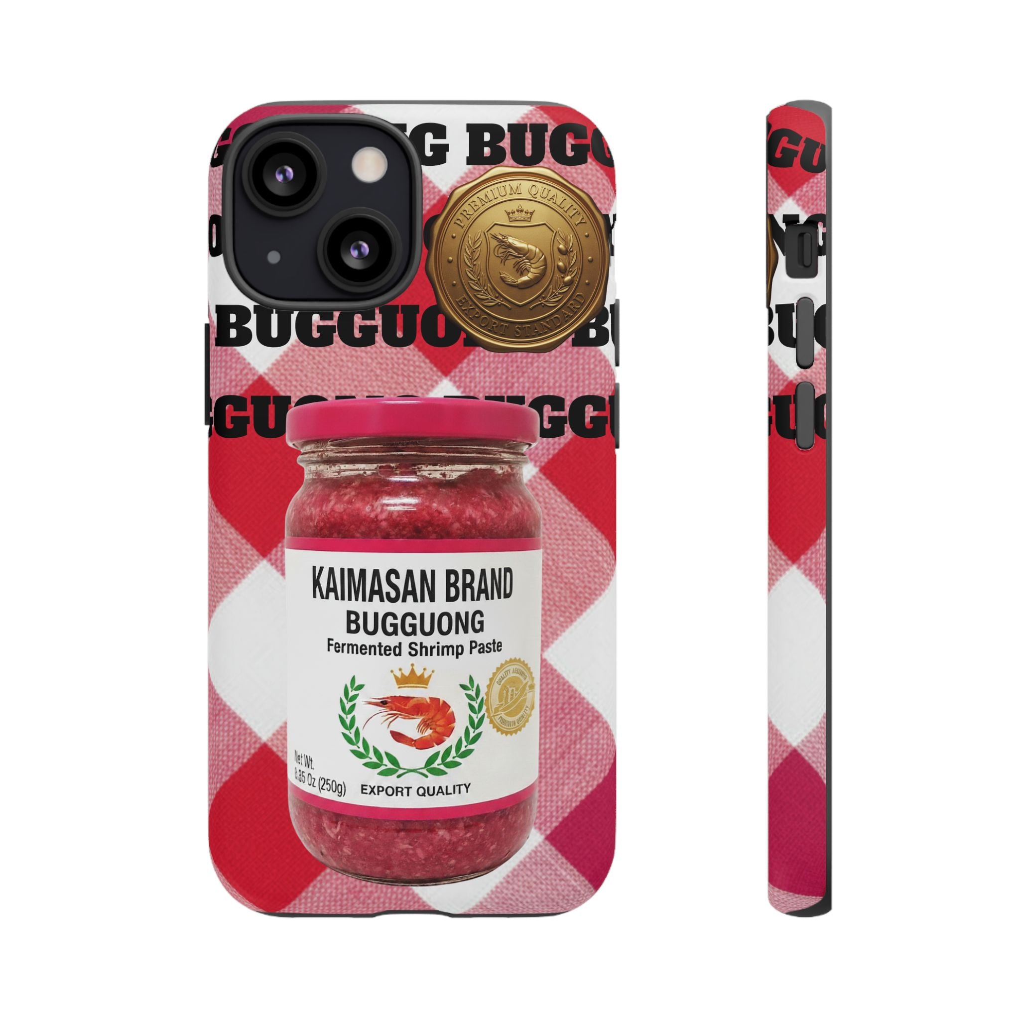 Red Gingham Phone Case Filipino Food Lover Gingham Pattern Phone Accessory Foodie Philippine Cuisine Lover Gift for Foodies