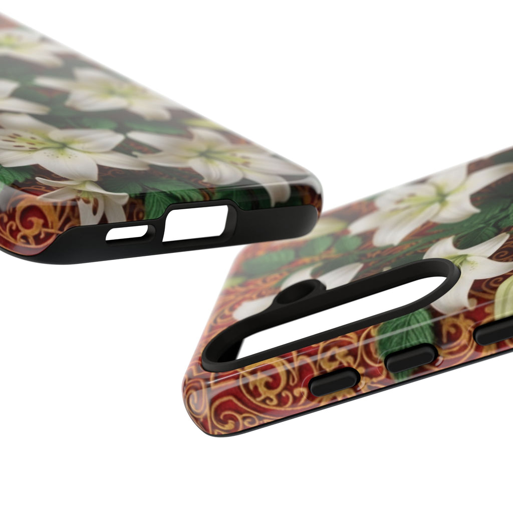 Luxury Lily Phone Case Elegant Floral Ornate Botanical Style Pristine White Bloom Motif Unique Accessory for iPhone Samsung Pixel Devices