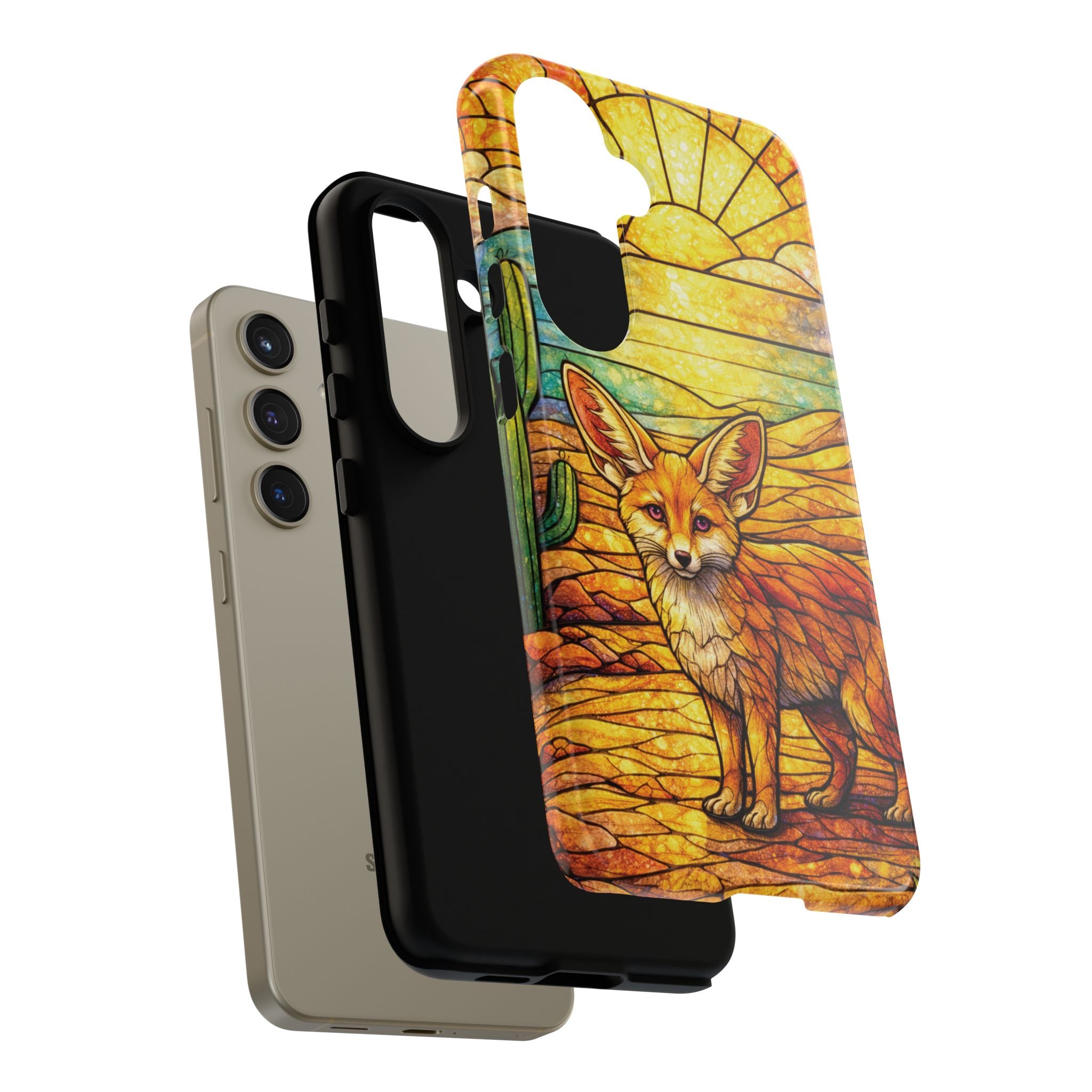 Desert Fox Stained Glass Phone Case — Galaxy & iPhone Pixel Compatible