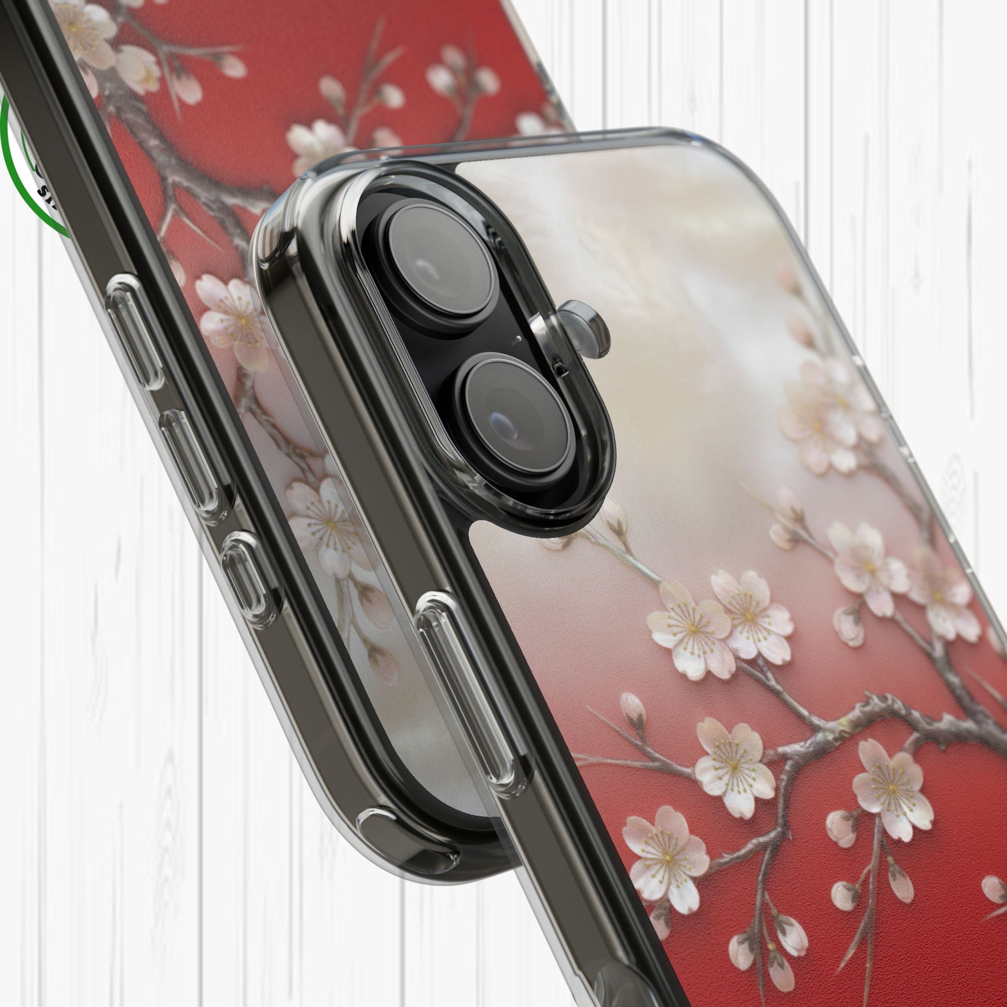 Mother of Pearl Floral Phone Case Elegant Sakura Design Asian Inspired Shell Inlay Artwork Japanese Blossom Decor Mobile Cover