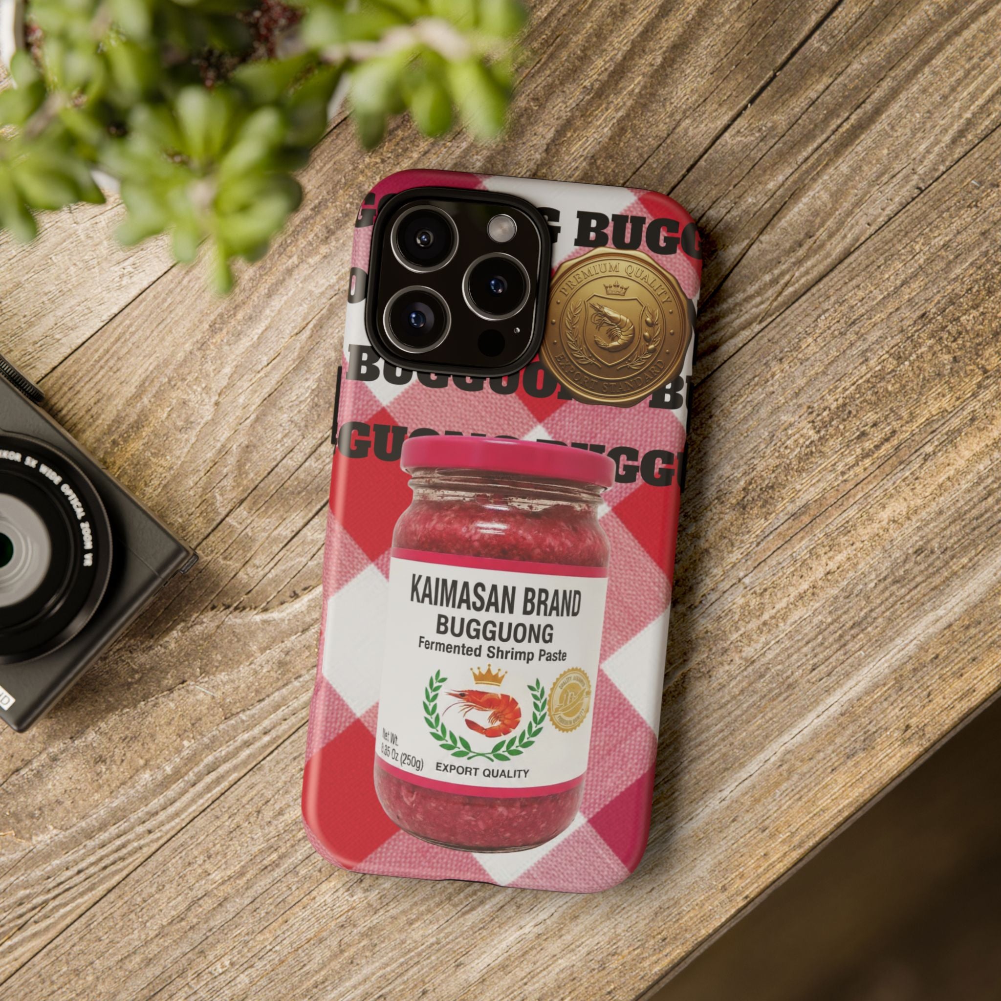 Red Gingham Phone Case Filipino Food Lover Gingham Pattern Phone Accessory Foodie Philippine Cuisine Lover Gift for Foodies