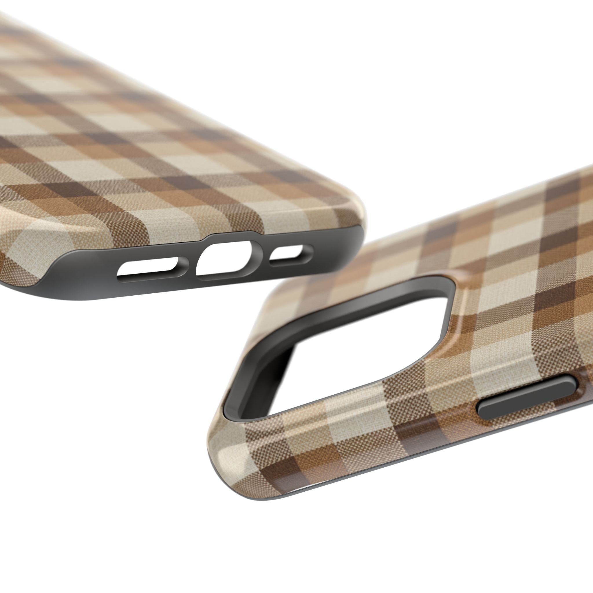 Brown Plaid Pattern Impact-Resistant Case | Checkered Phone Case