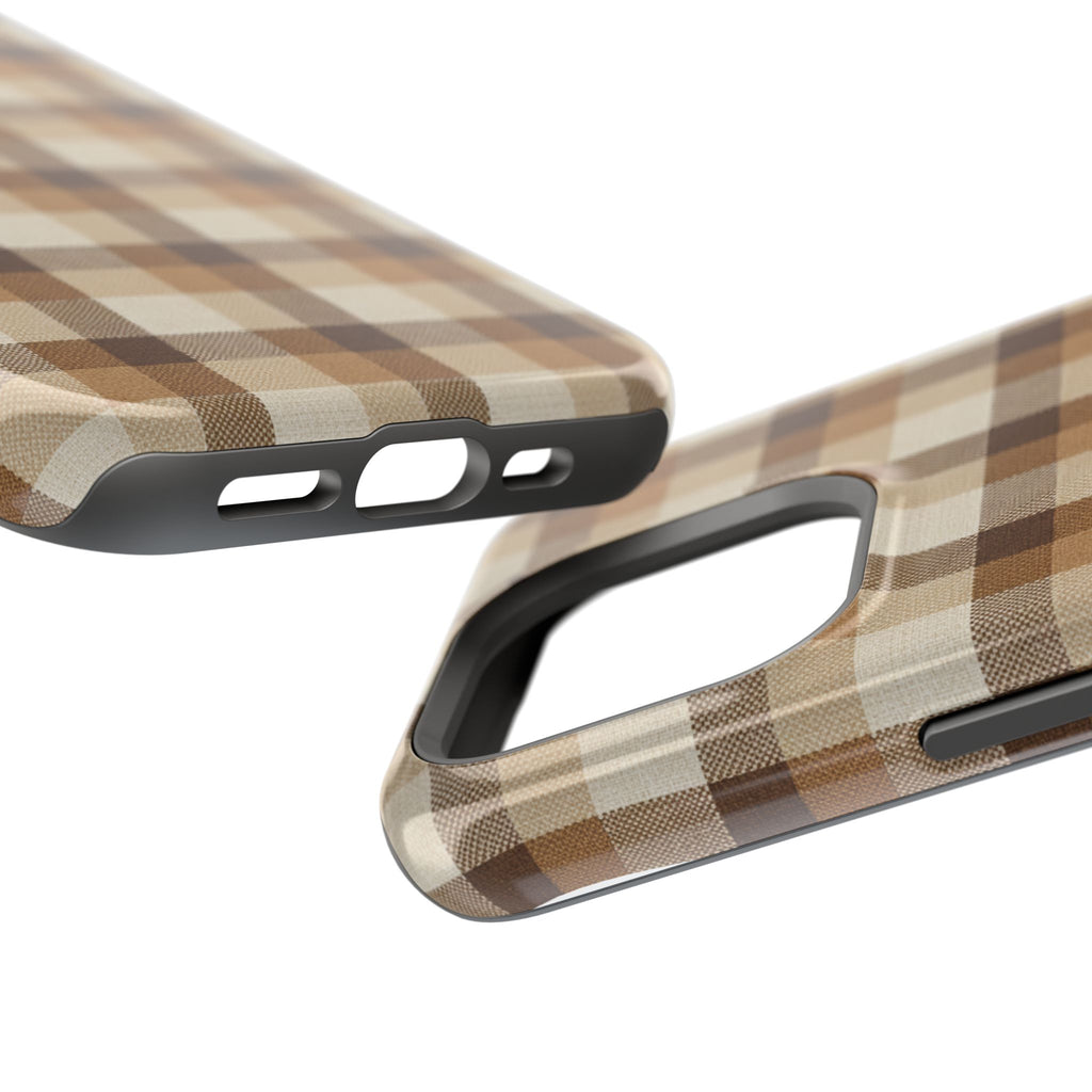 Brown Plaid Pattern Impact-Resistant Case | Checkered Phone Case