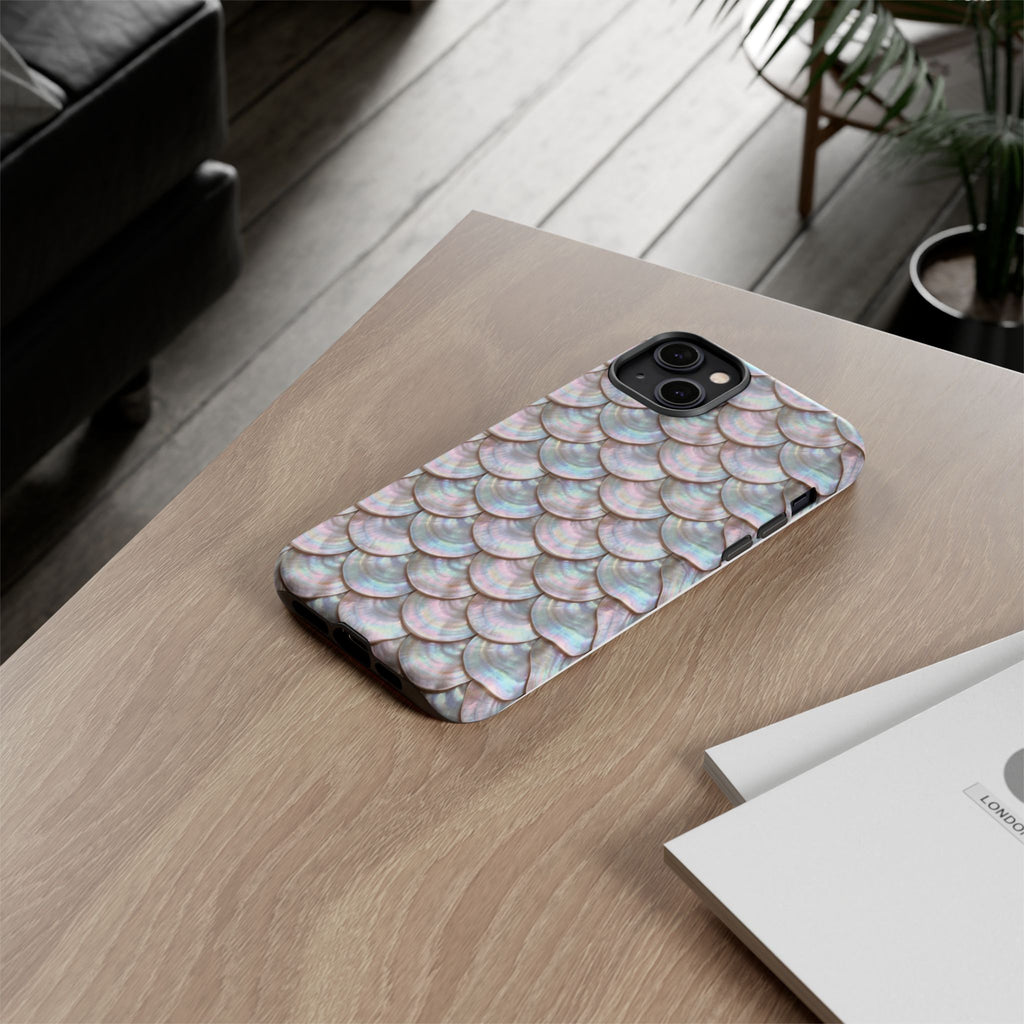 Mother of Pearl Scallop Scale Phone Case — Luxury Galaxy iPhone & Pixel