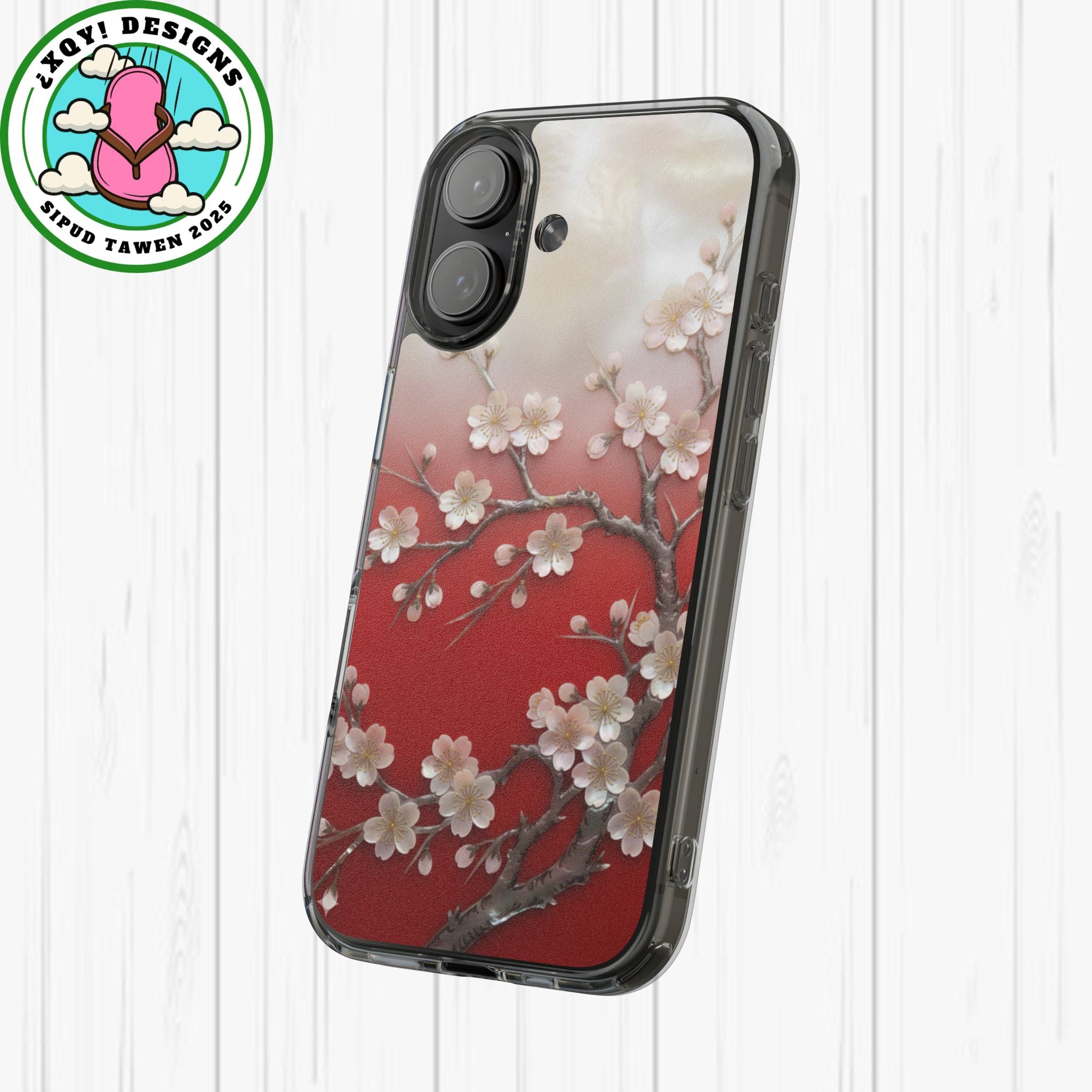 Mother of Pearl Floral Phone Case Elegant Sakura Design Asian Inspired Shell Inlay Artwork Japanese Blossom Decor Mobile Cover