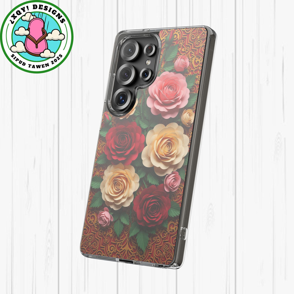 Cut-Paper Rose Bouquet Phone Case