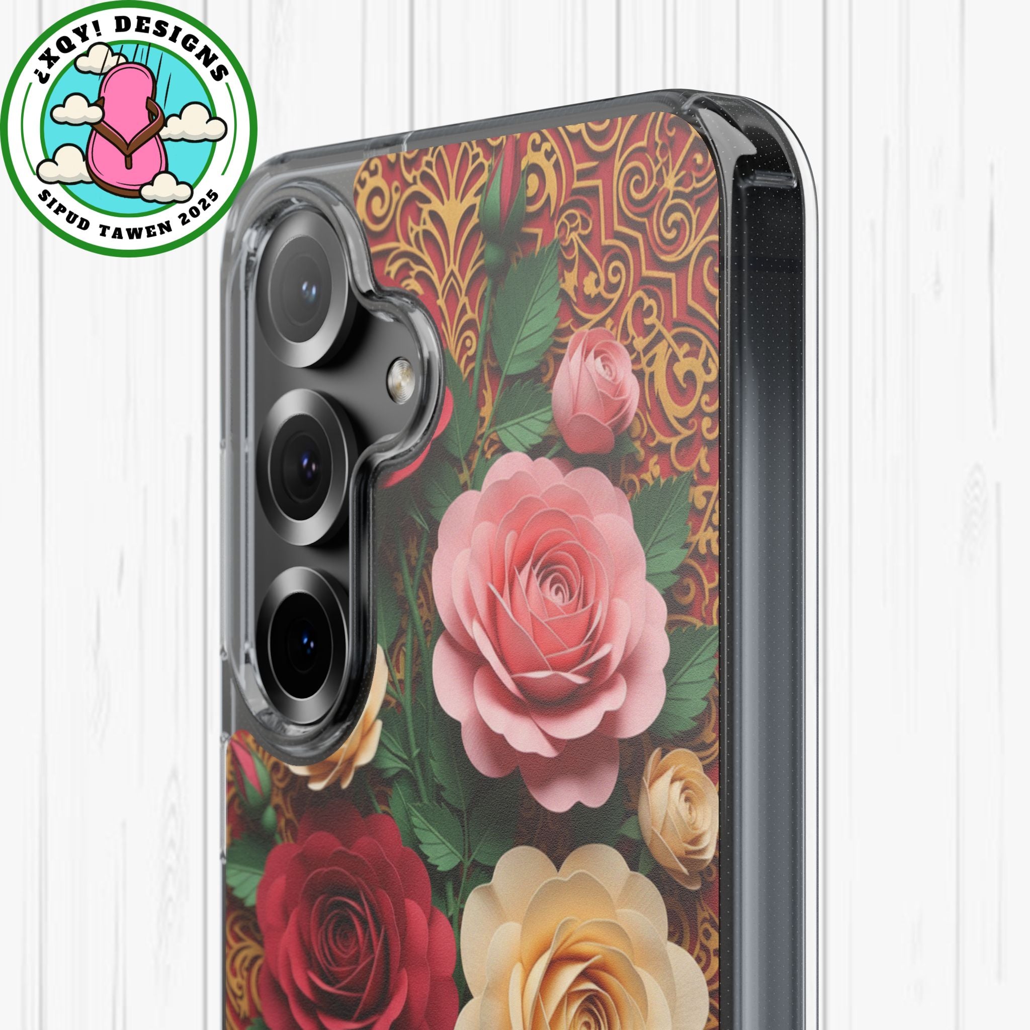 Cut-Paper Rose Bouquet Phone Case