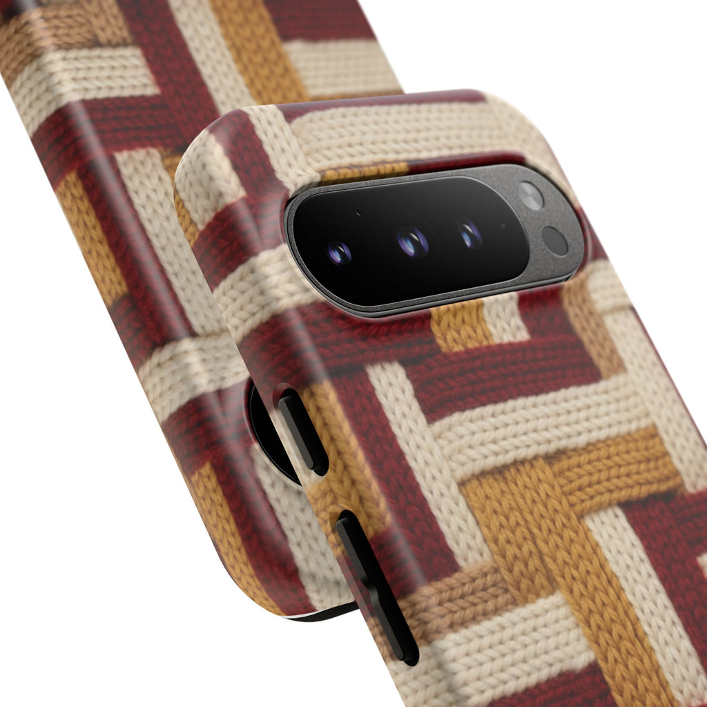 Yarn Pattern Phone Case Cozy Knit Texture Smartphone Protective Cover Elegant Design Mobile Device Cases for Samsung iPhone Pixel Models