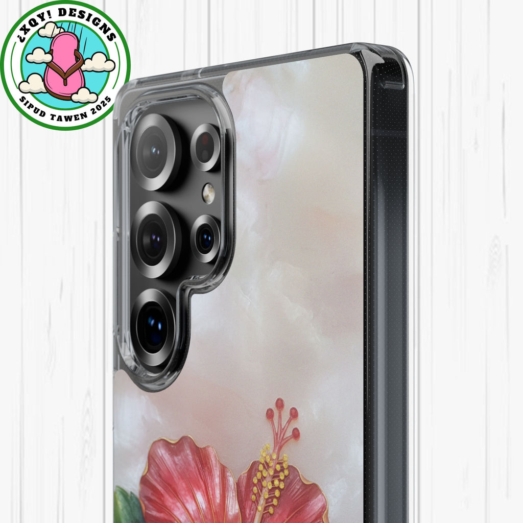 Unique Red flower art Phone Case Floral relief carving Red hibiscus sculpture Decorative tropical flower decor vibrant artistic