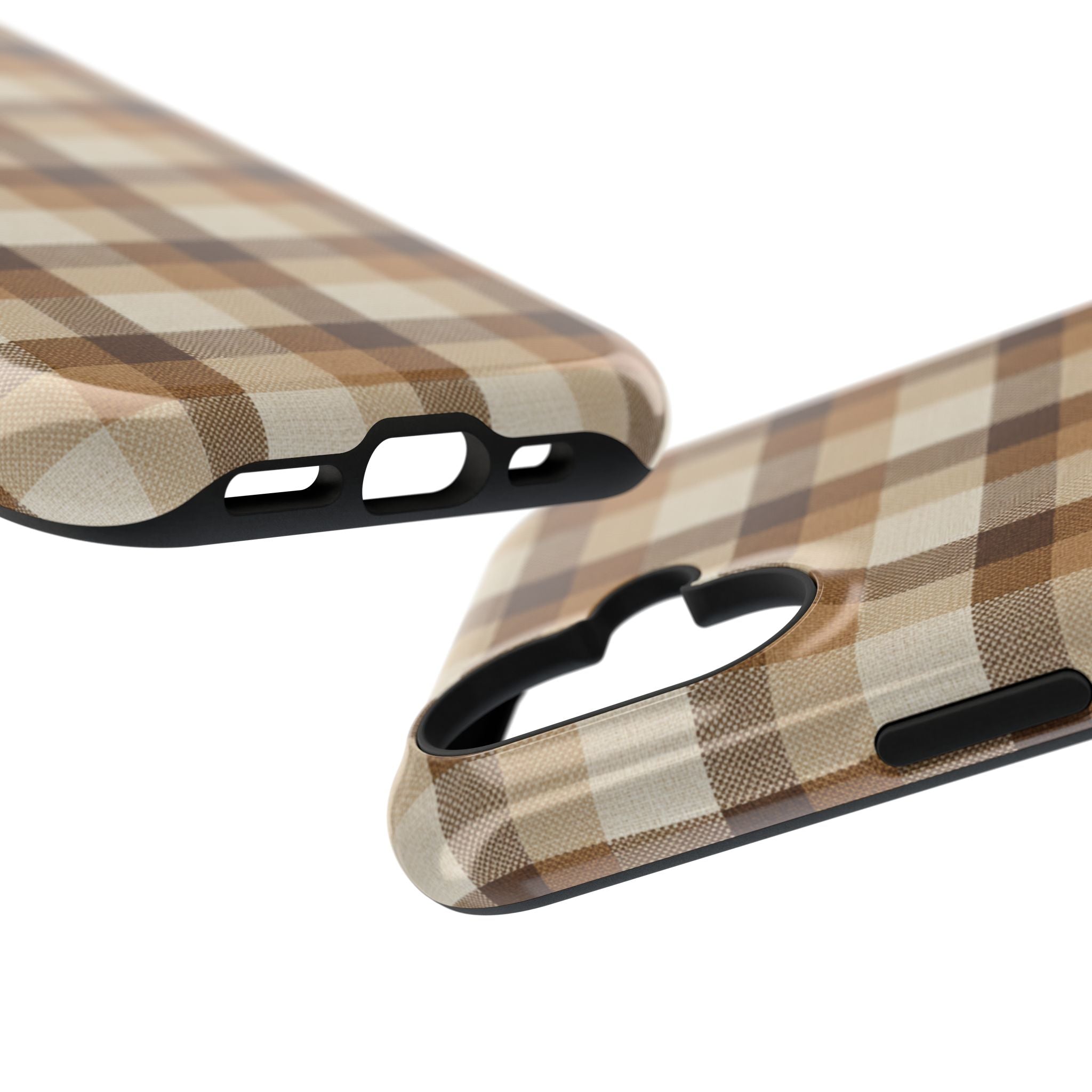Brown Plaid Pattern Impact-Resistant Case | Checkered Phone Case