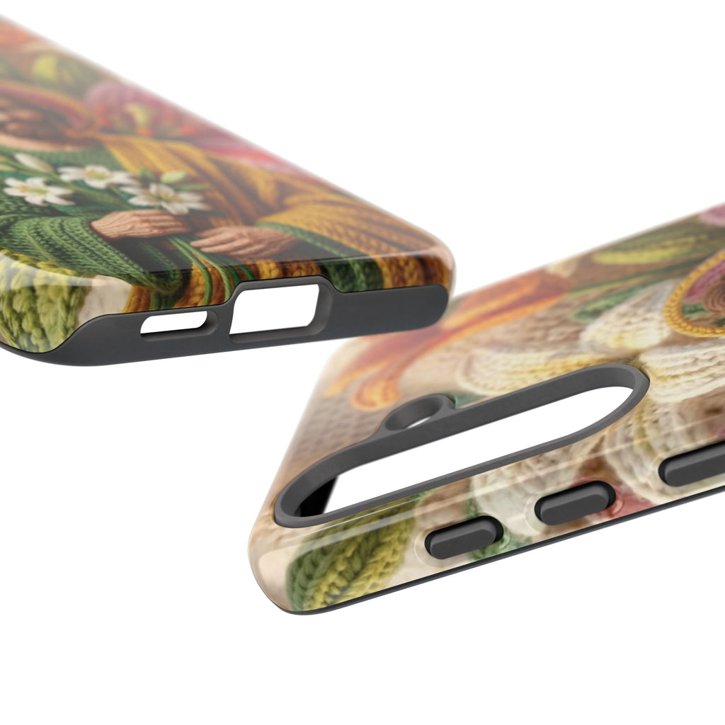 Phone Case Saint Joseph Lilies Design Holy Figure Phone Cover Faith Based Faux Yarn Saint of Workers Gift Samsung iPhone Pixel Models