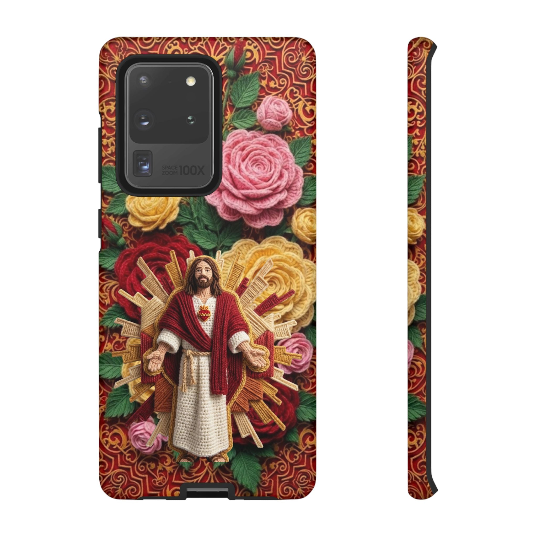 Jesus Resurrection faux-yarn phone case | Resurrection artwork phone case