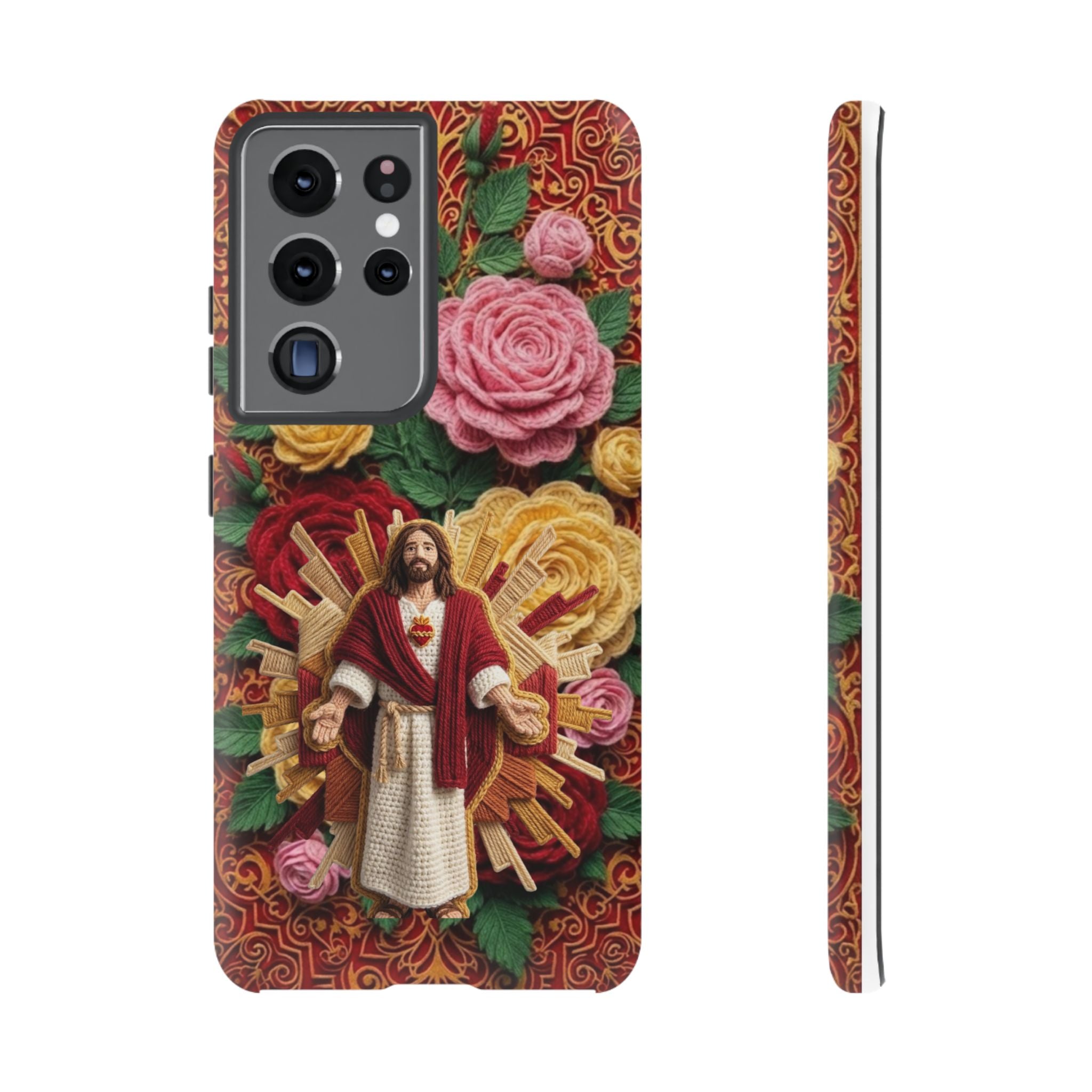 Jesus Resurrection faux-yarn phone case | Resurrection artwork phone case