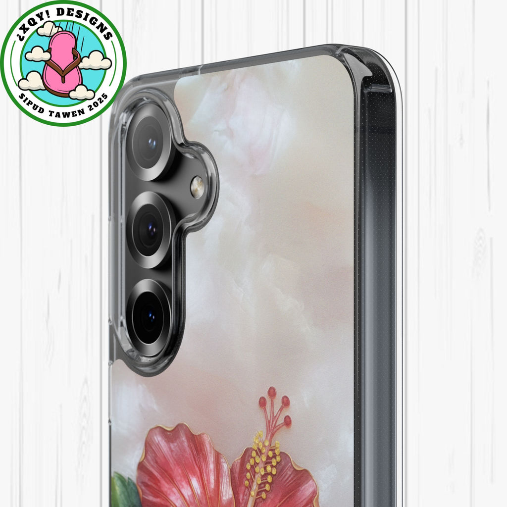 Unique Red flower art Phone Case Floral relief carving Red hibiscus sculpture Decorative tropical flower decor vibrant artistic