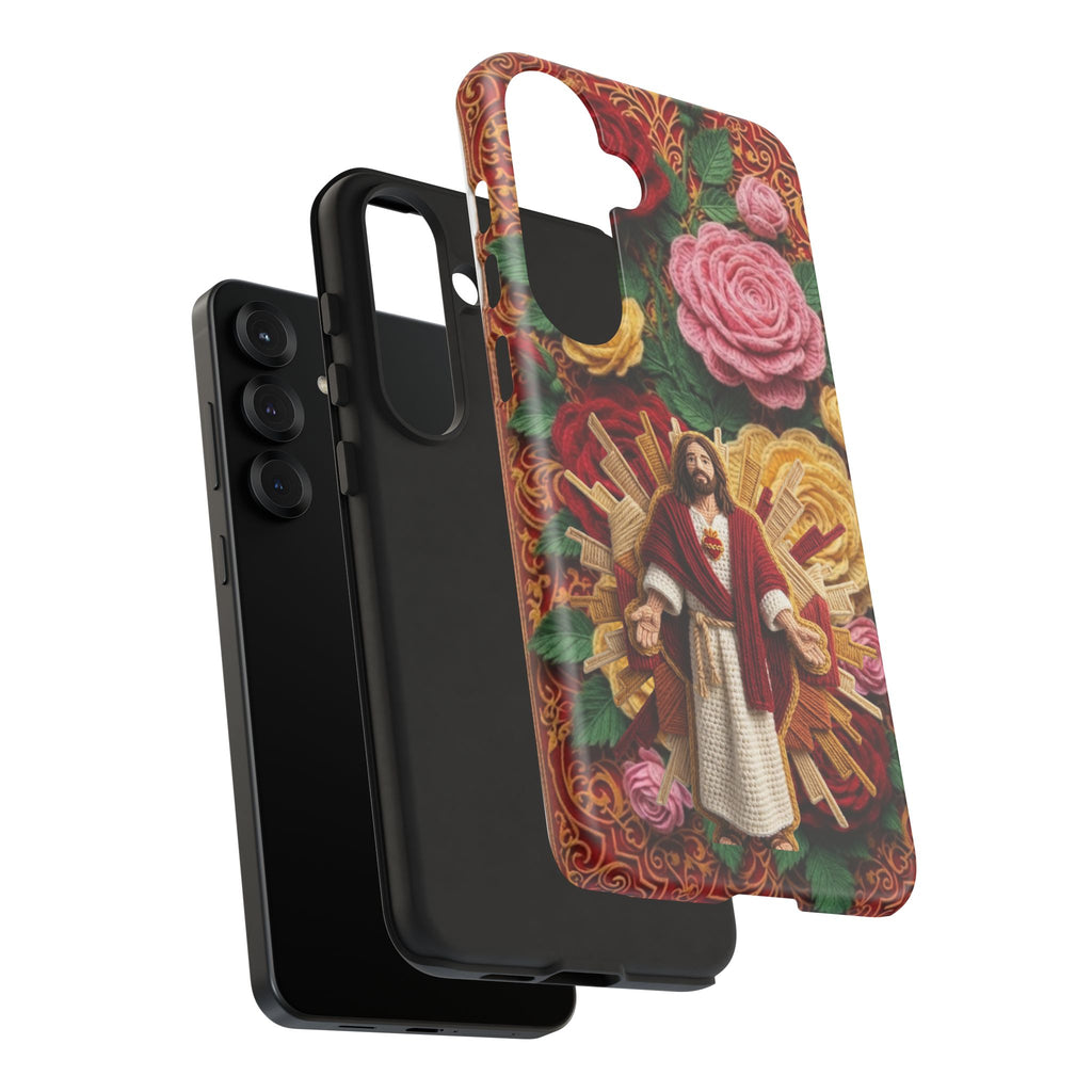 Jesus Resurrection faux-yarn phone case | Resurrection artwork phone case