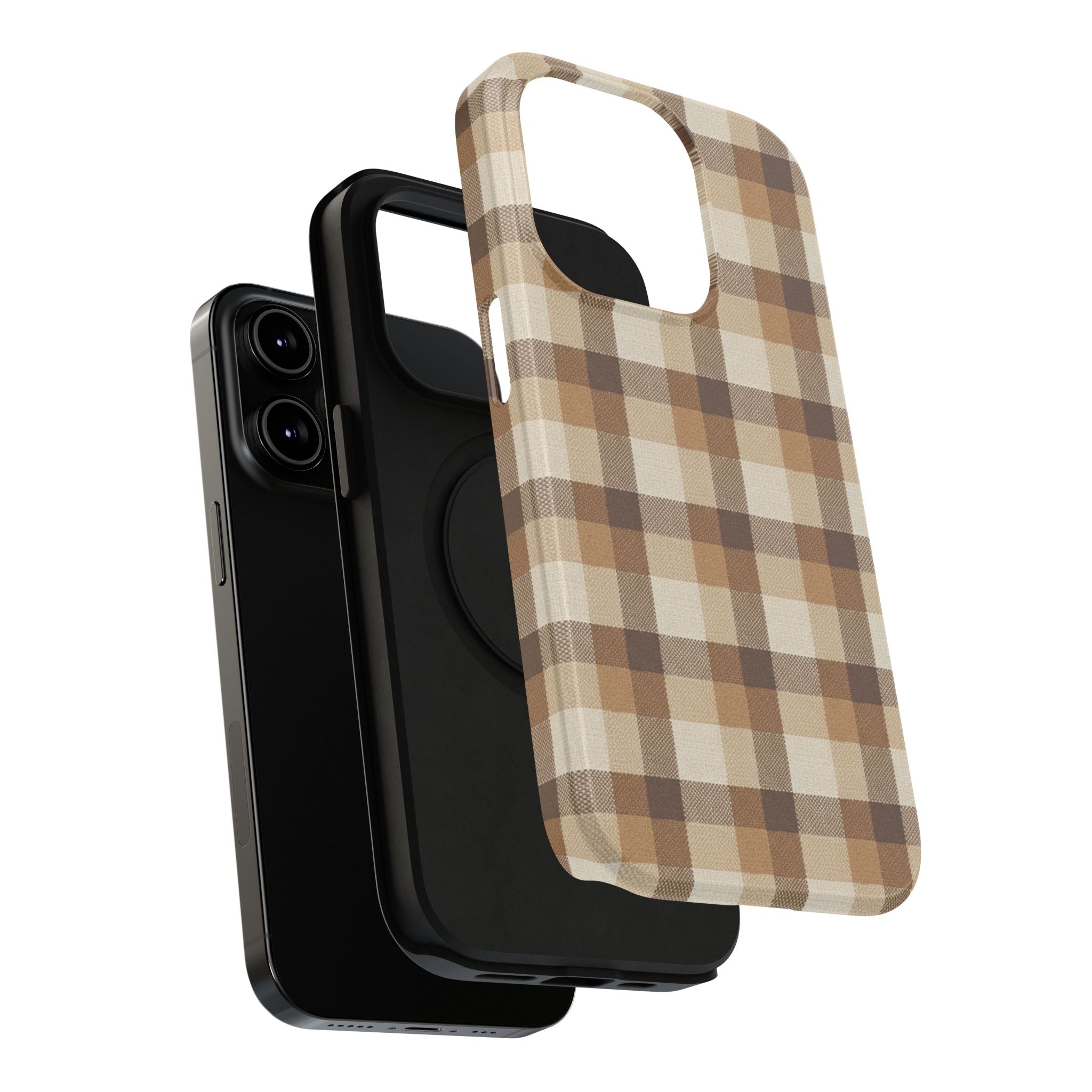 Brown Plaid Pattern Impact-Resistant Case | Checkered Phone Case