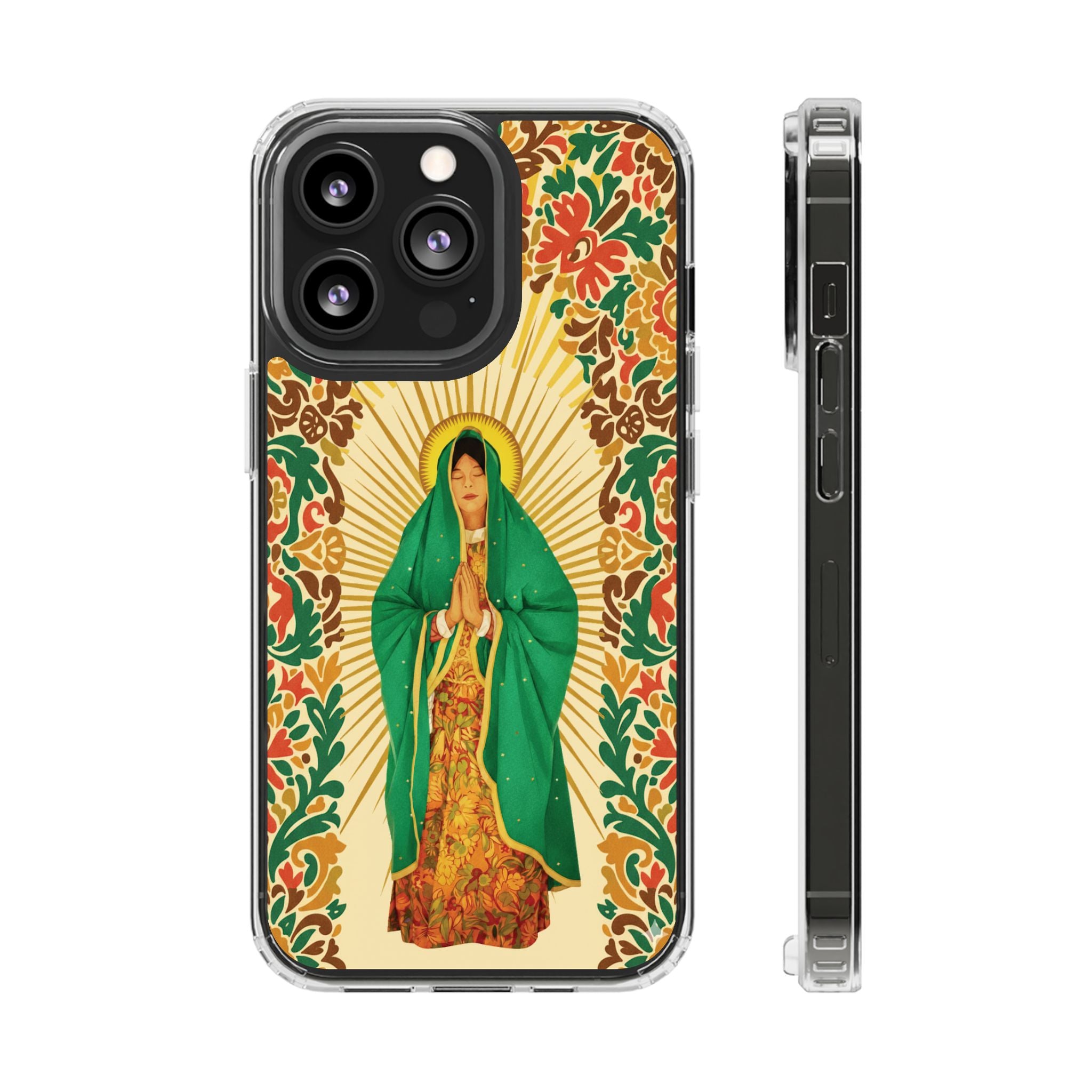 Virgin of Guadalupe Phone Case — Cut-Paper Style Religious Christian iPhone Samsung Pixel