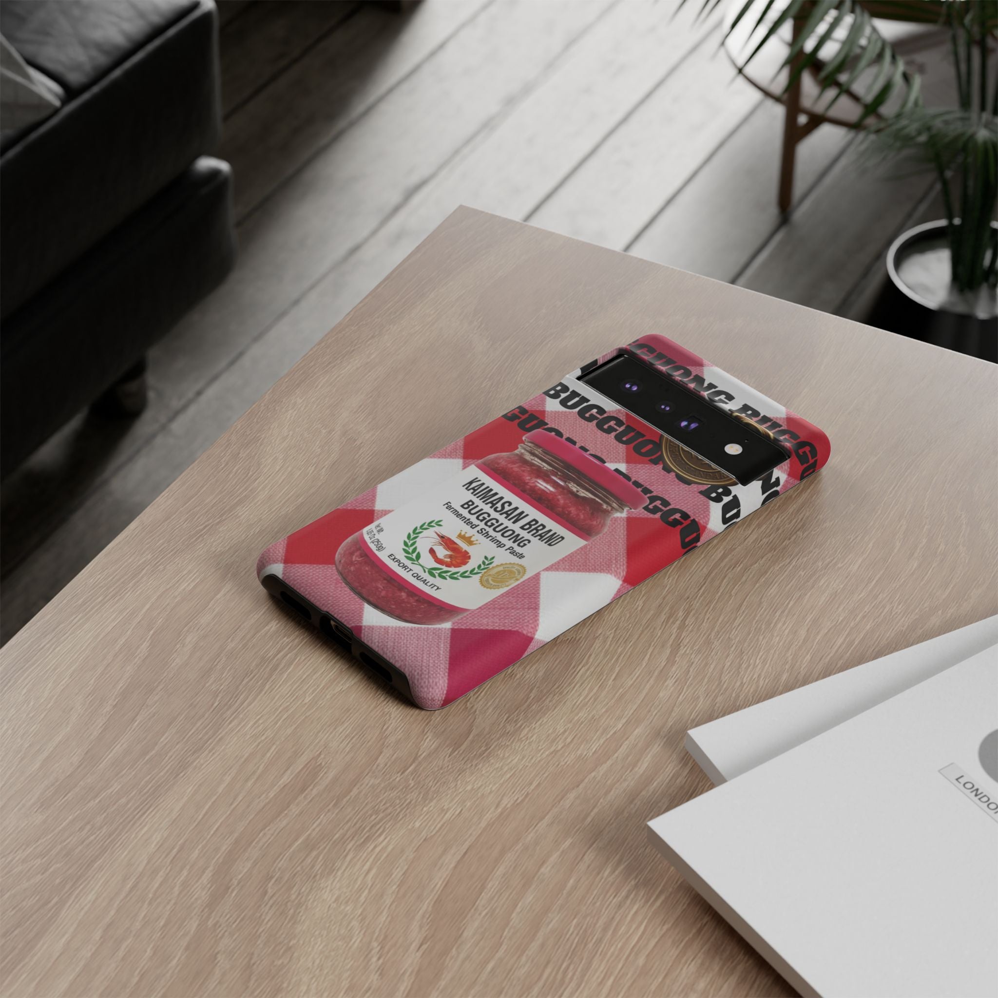 Red Gingham Phone Case Filipino Food Lover Gingham Pattern Phone Accessory Foodie Philippine Cuisine Lover Gift for Foodies